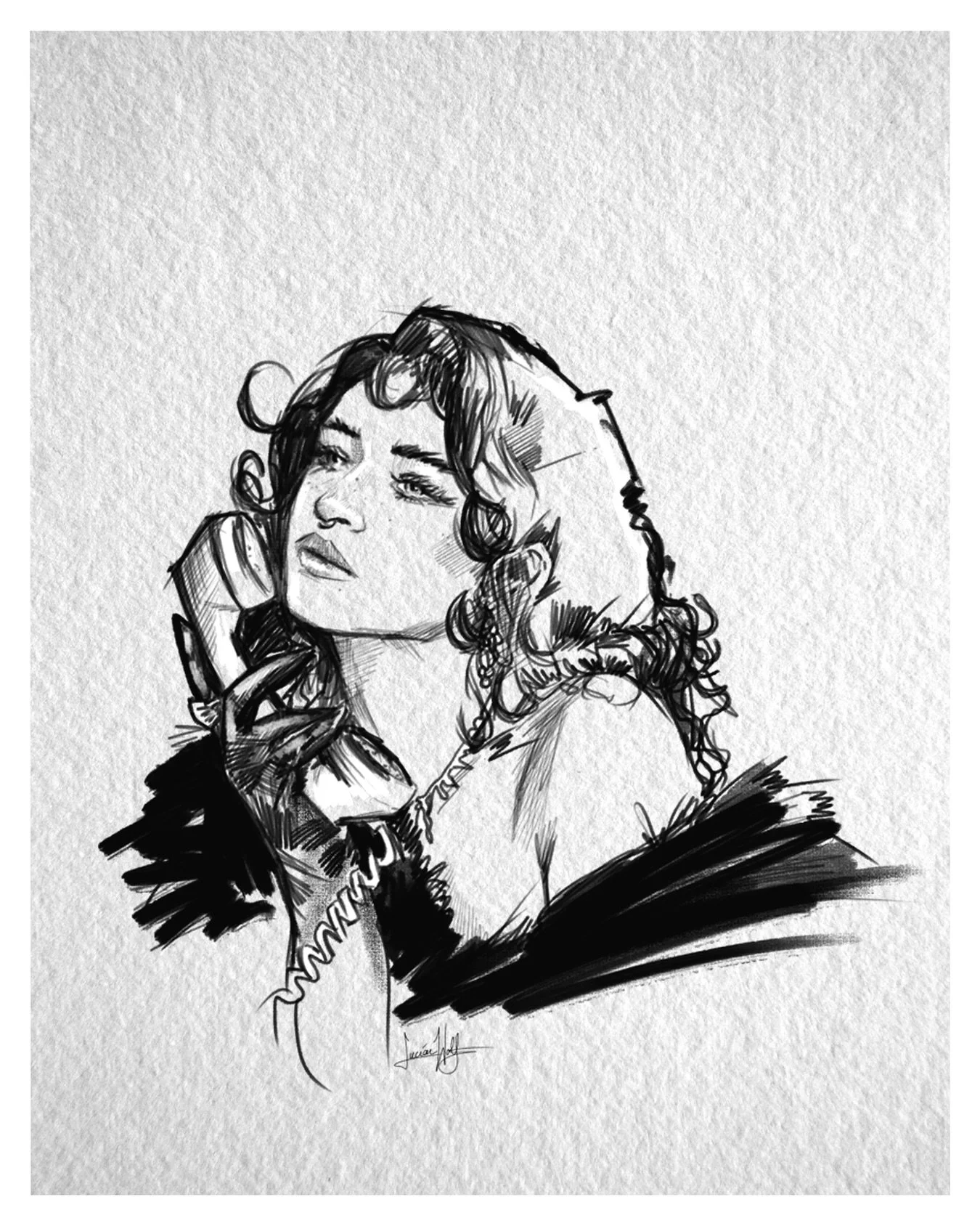 &ldquo;No, I can&rsquo;t talk now&hellip;Why?&hellip;Because I&rsquo;m Odessa A&rsquo;zion and I&rsquo;m making cool shit&rdquo; 😎 

Sketch Portrait Featuring: @odessaazion 🖤

#odessaazion #actorportrait #drawingportrait #fineartprints #lucianwolfa