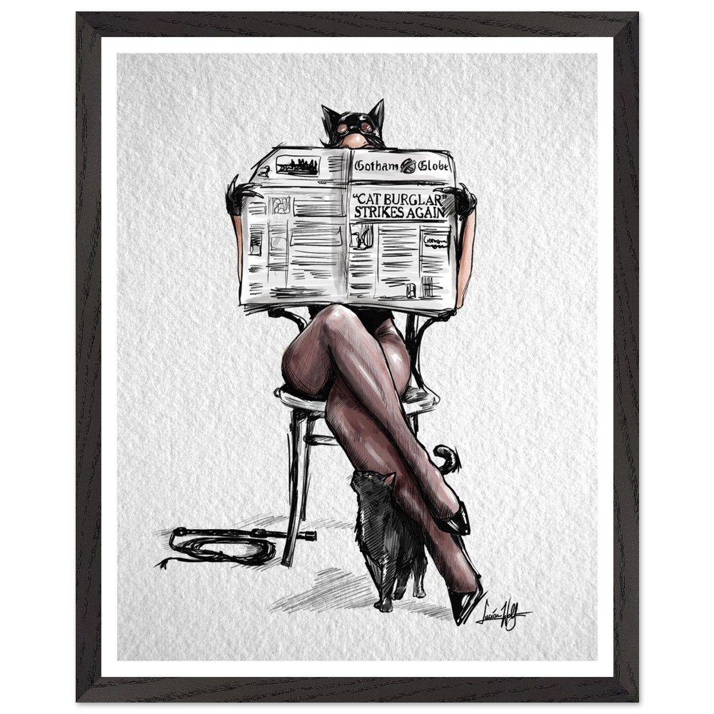 "The Cat" - Premium Wooden Framed Matte Paper Prints