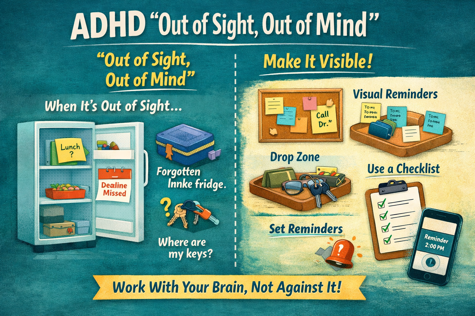 ADHD “Out of Sight, Out of Mind”: Why It Happens and Strategies That Actually Help