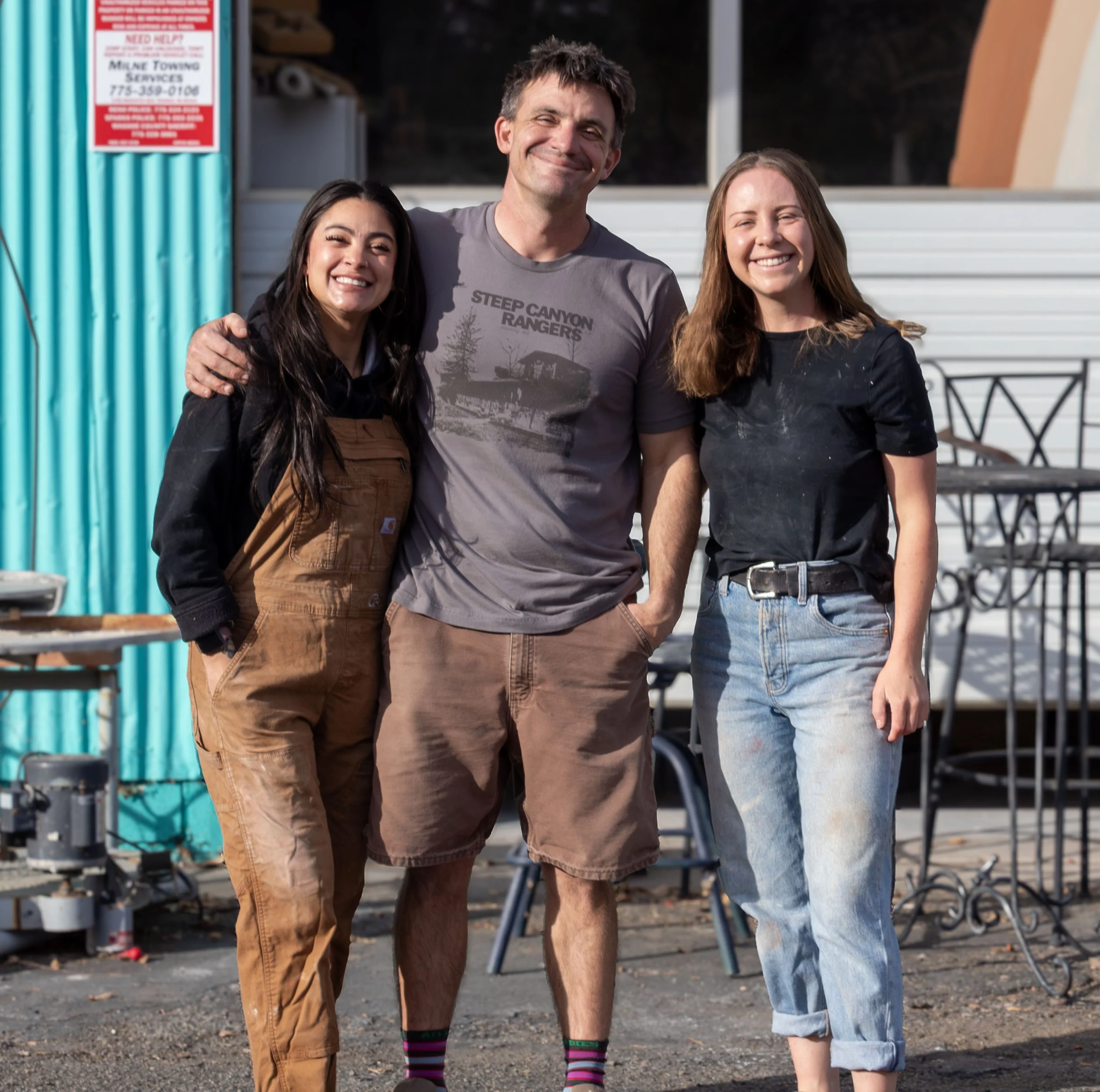 Instructors Korey Jackson, Sutter Stremmel and Alicia [last name] pose at The Wedge Studio in Reno, Nev., on Sunday, Dec. 7, 2025. The three are among the core instructors at The Wedge. Photo by Amanda Avilla