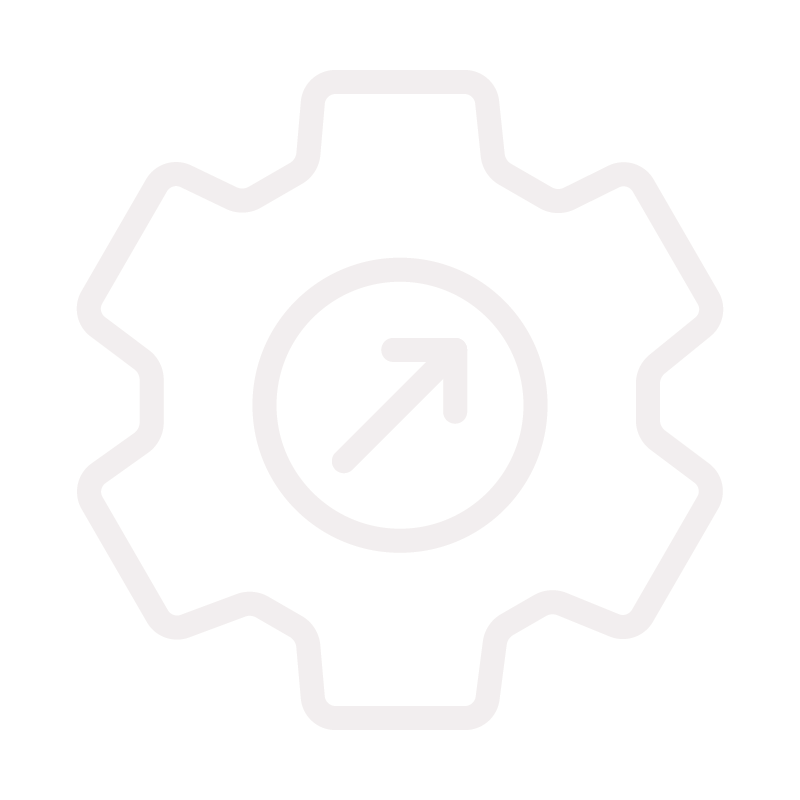 Gear icon with upward arrow inside, representing settings or system update
