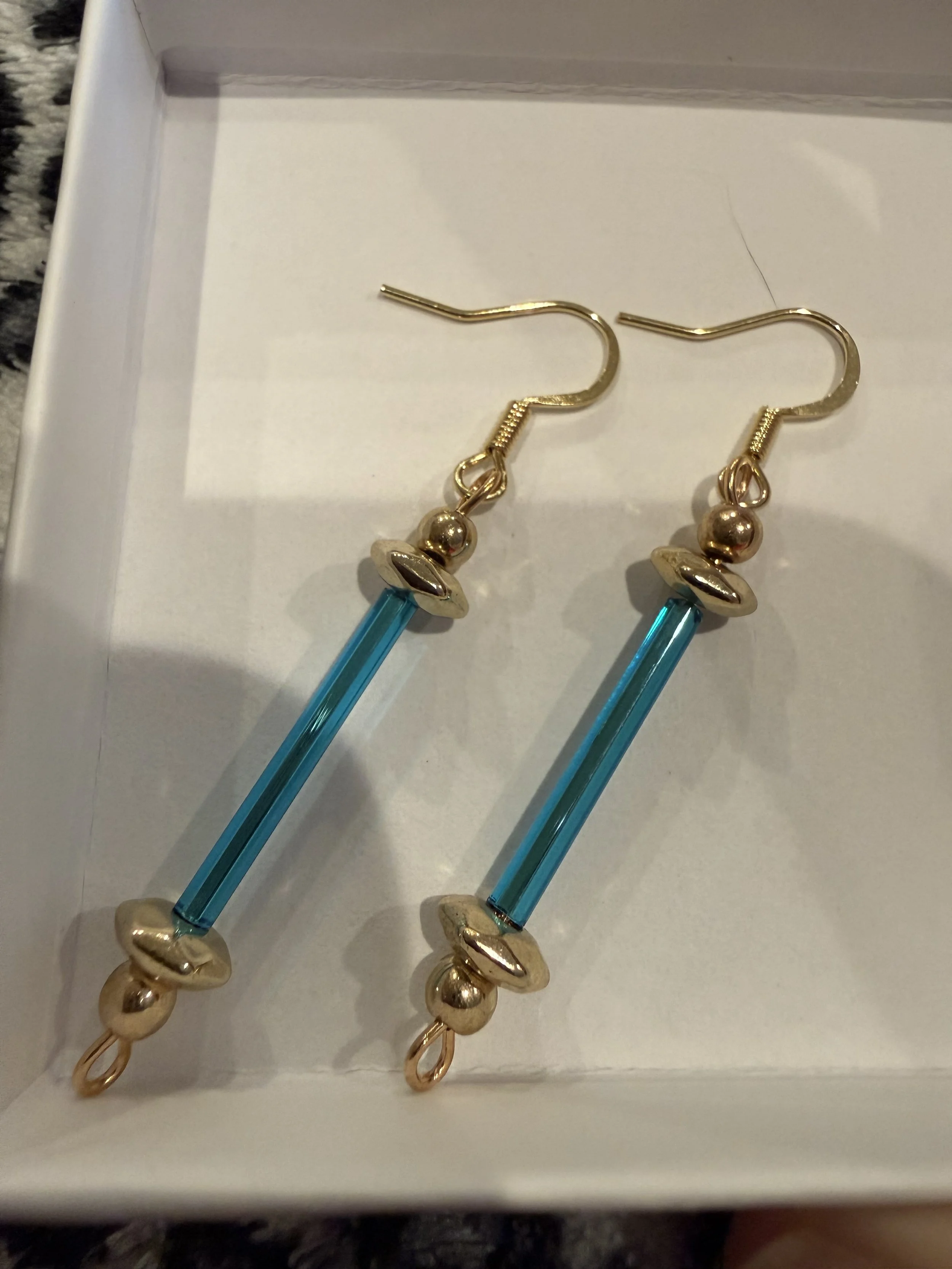 Aegean Elegance Teal & Gold Earrings