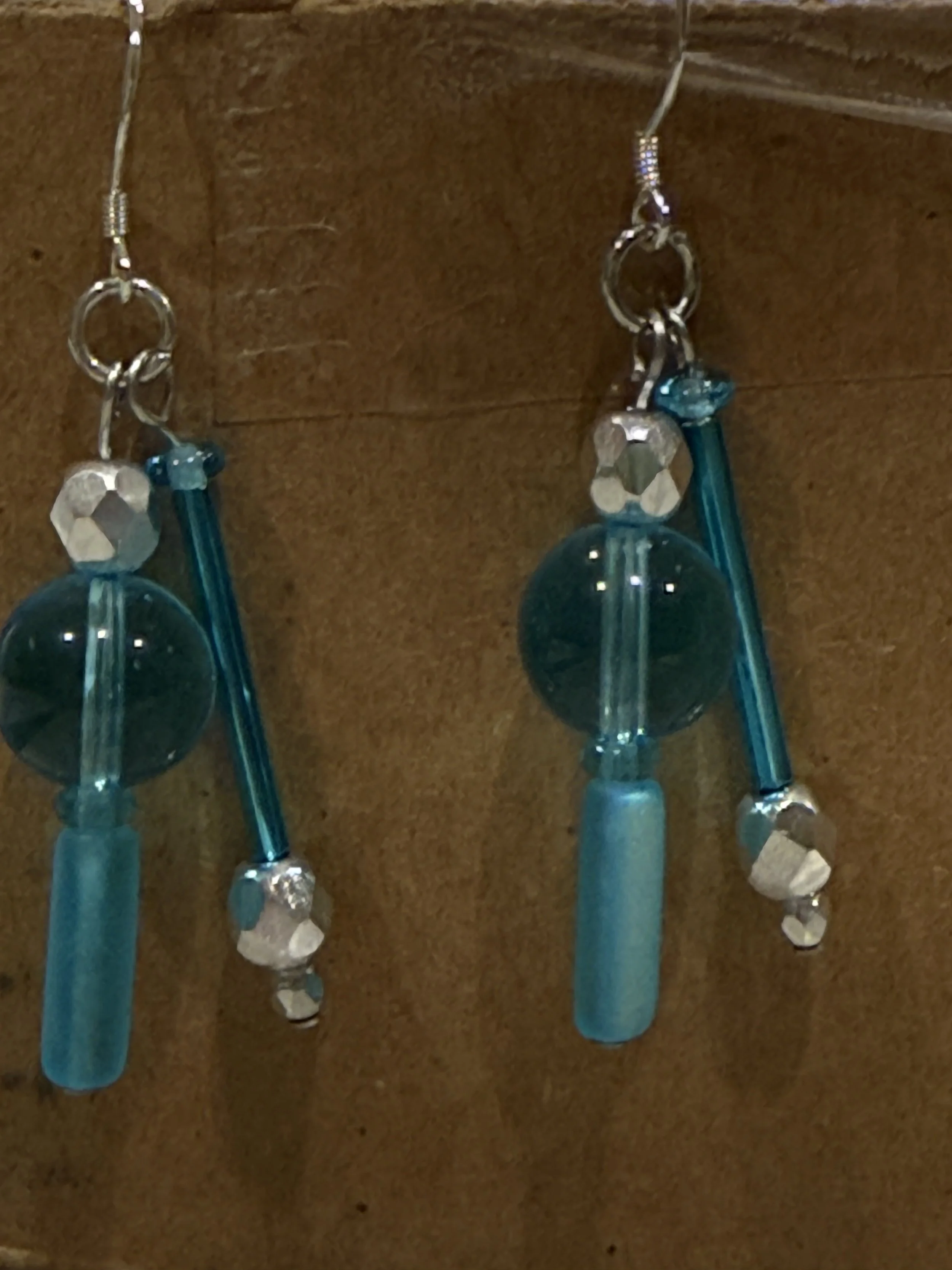 Teal Bubble Bead Earrings