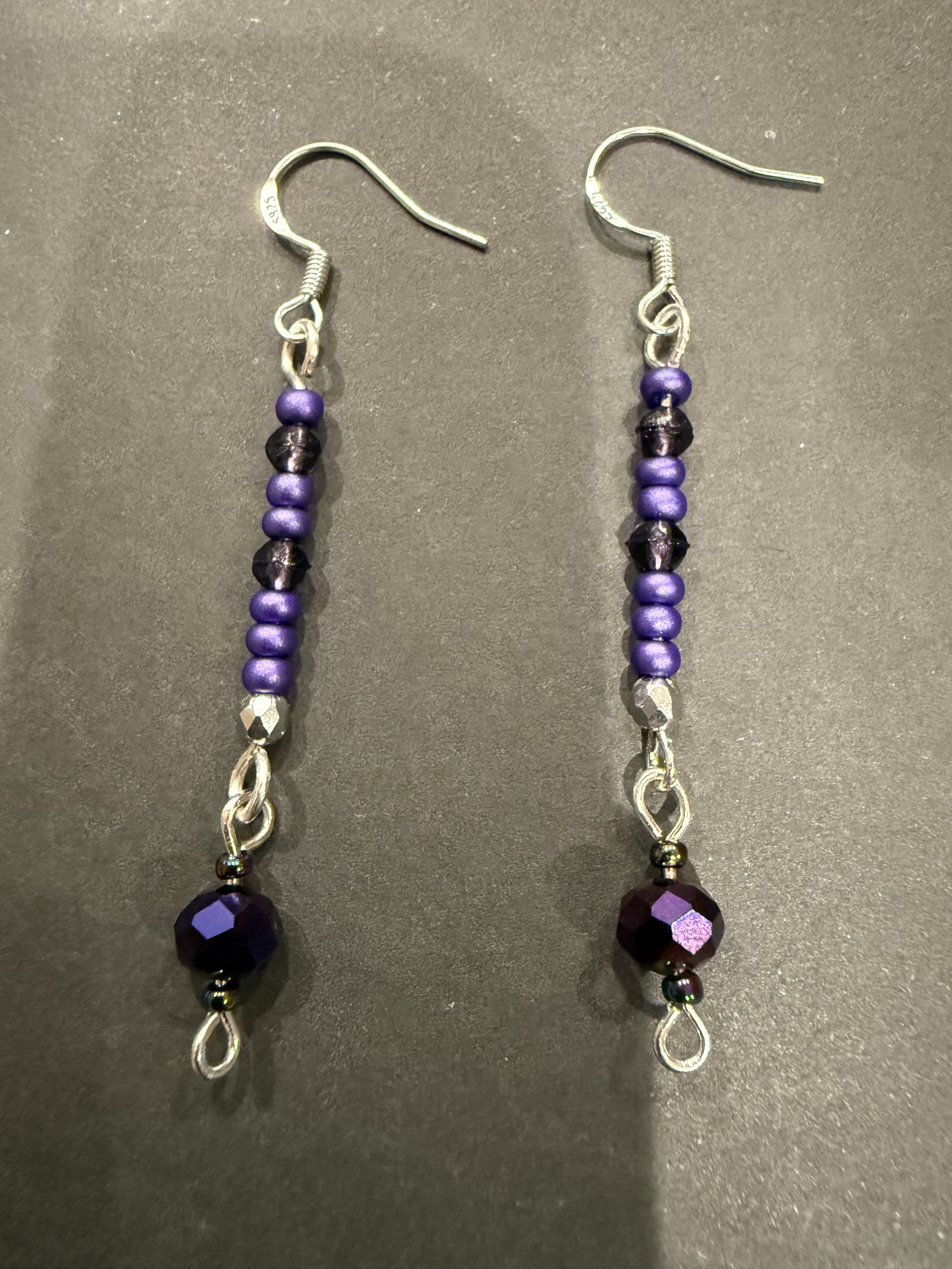 Purple Radiance Glass & Crystal Earrings