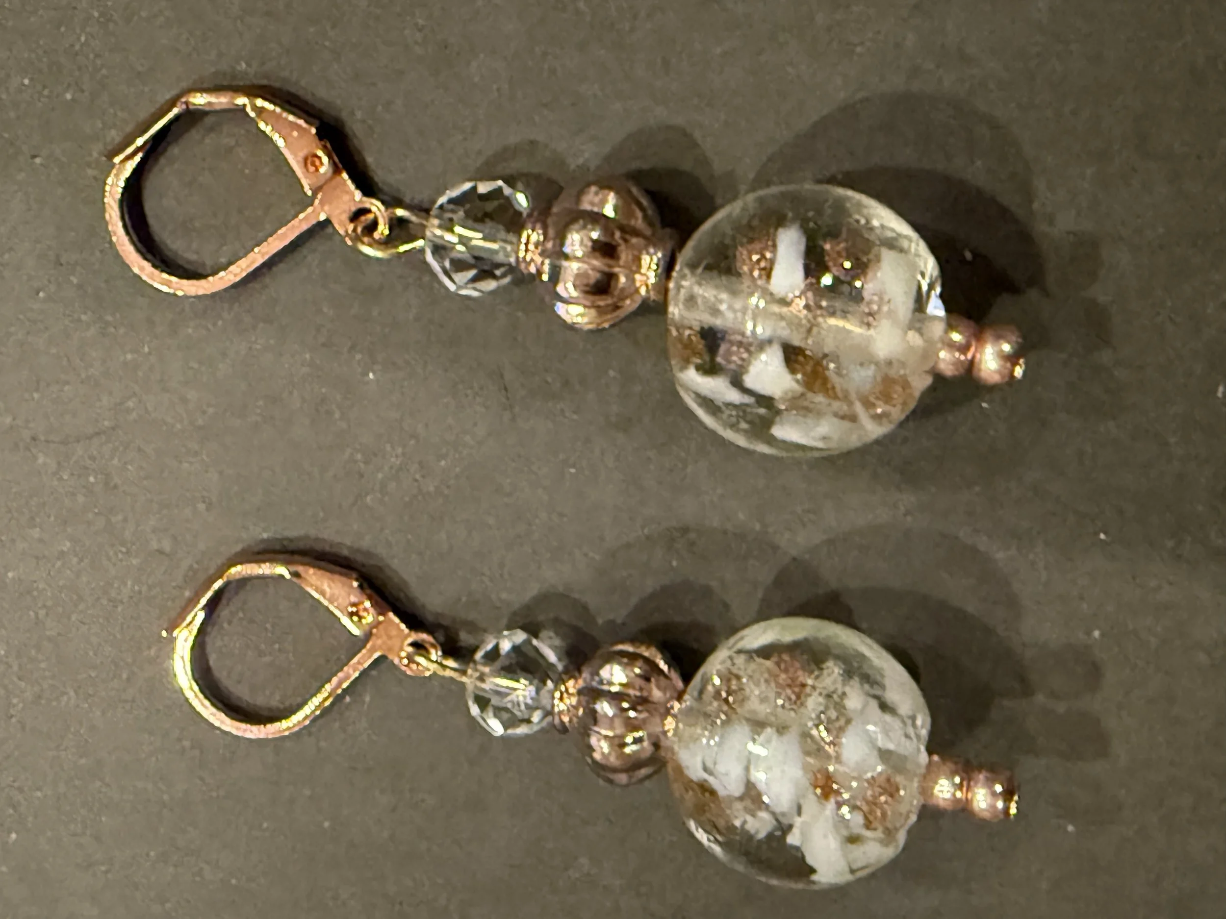 Rose Gold & Czech Glass Elegance Earrings
