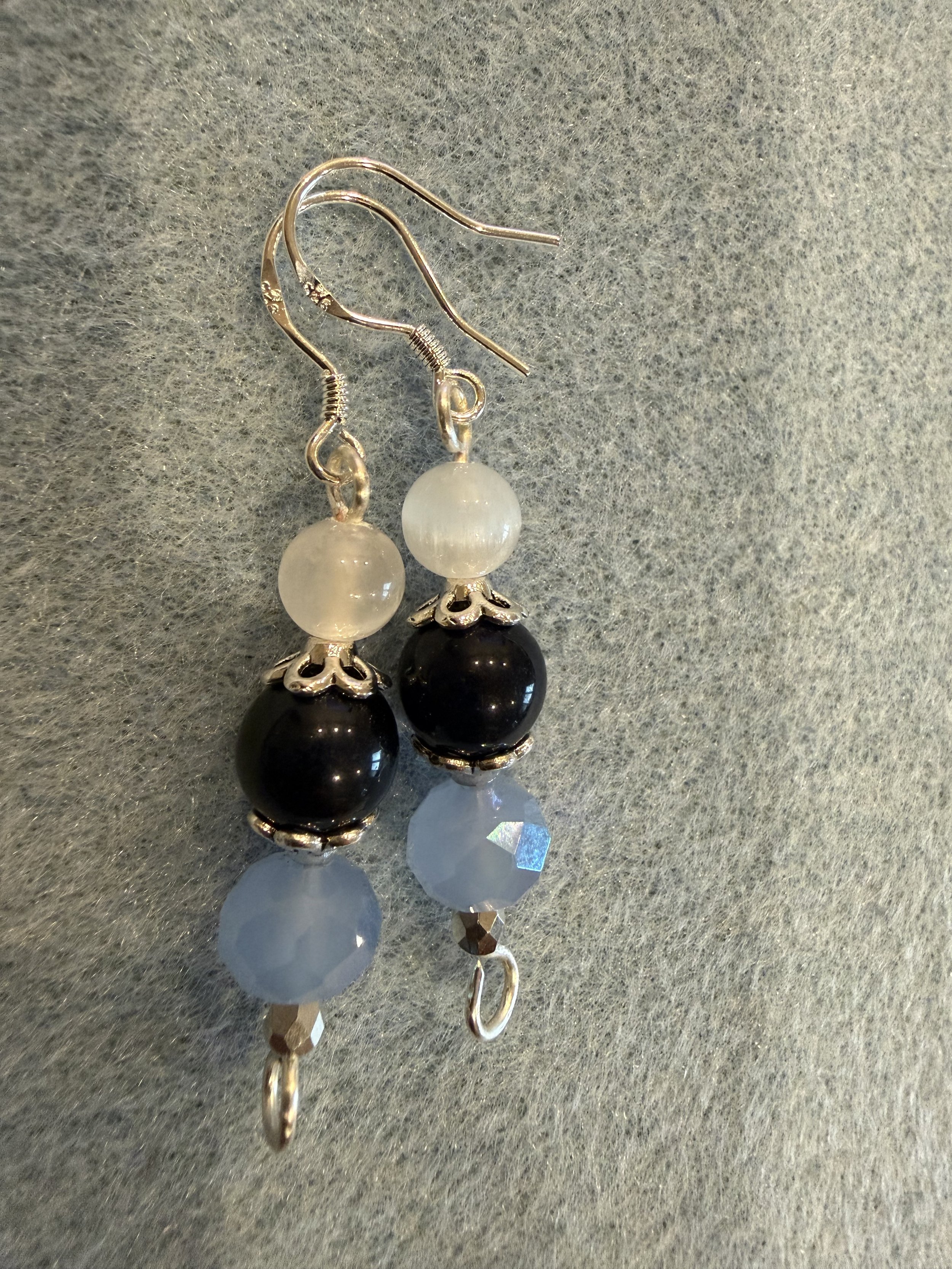 Tranquil Selenite & Blue Quartz Earrings