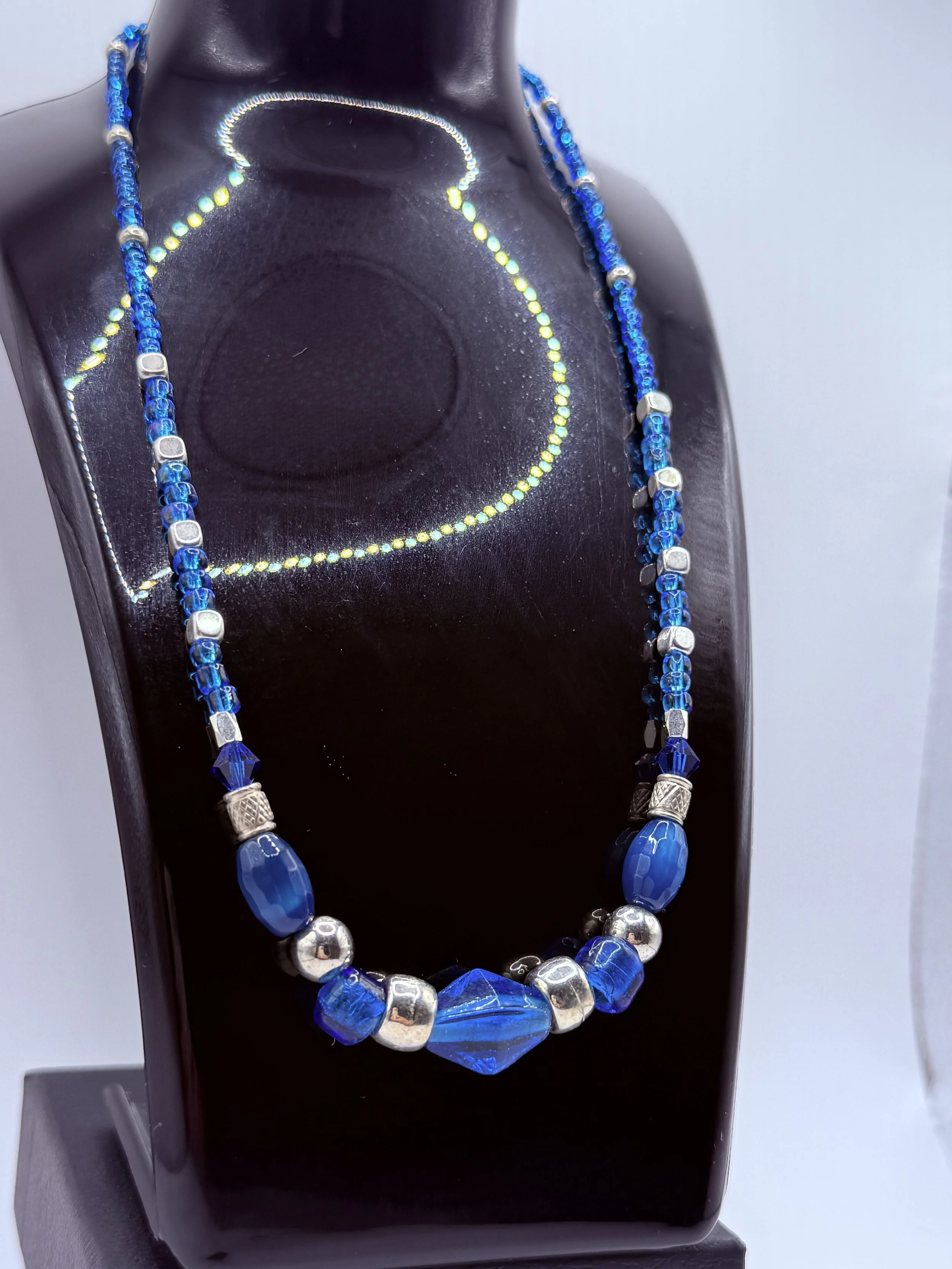 Teal and Silver Elegance Necklace