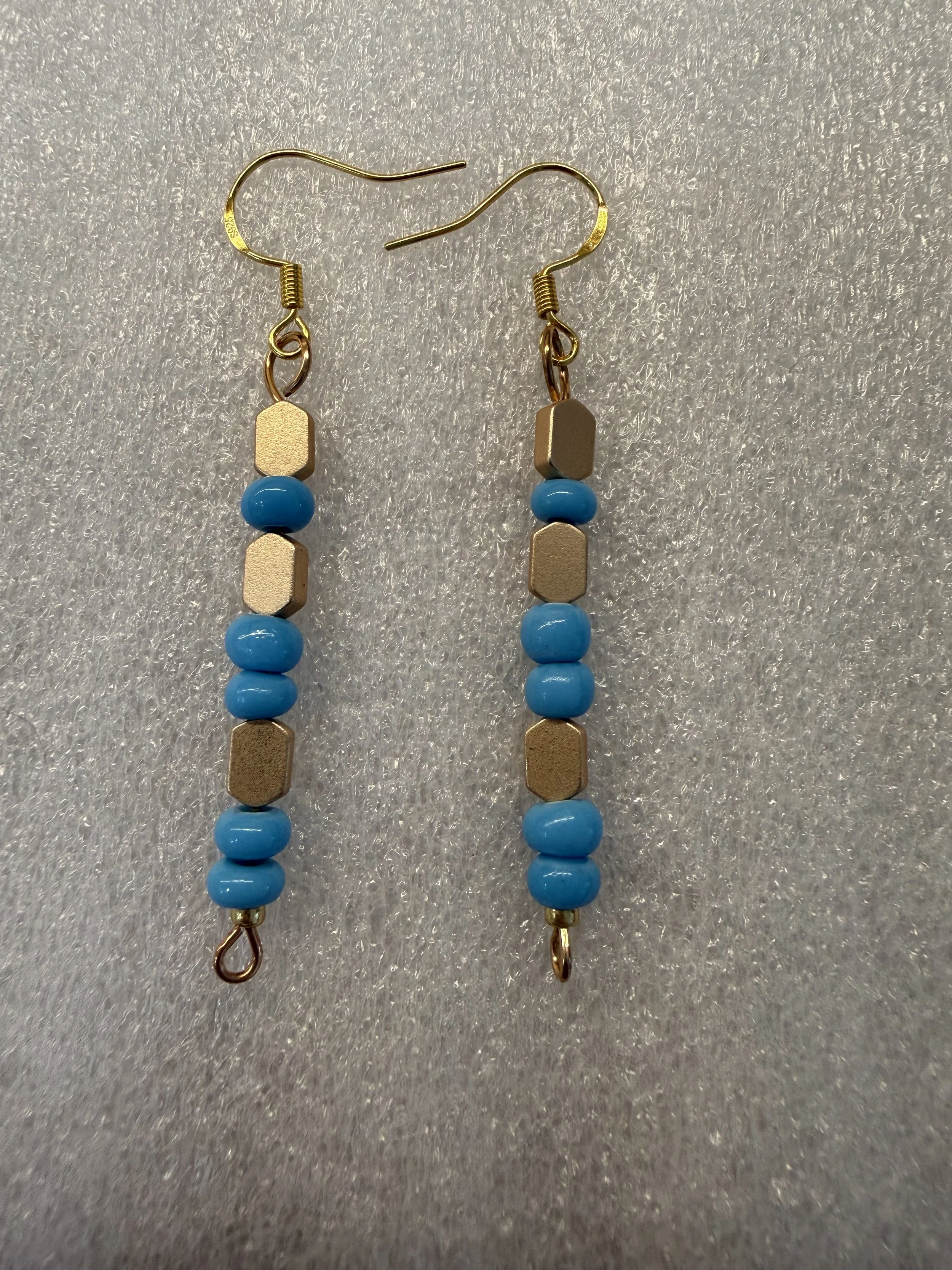 Turquoise & Gold Elegance Earrings