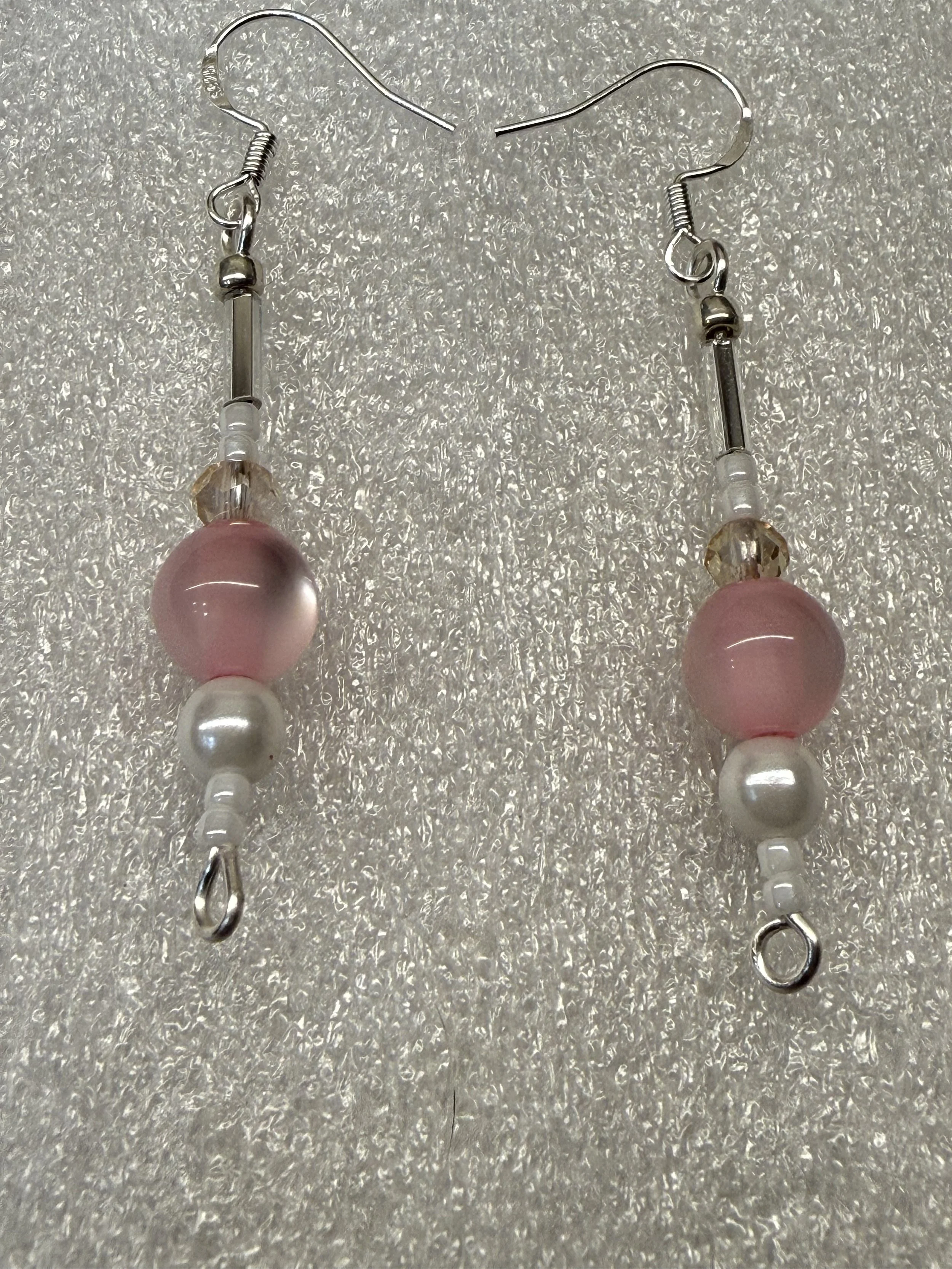 Pretty in Pink and Pearls Earrings