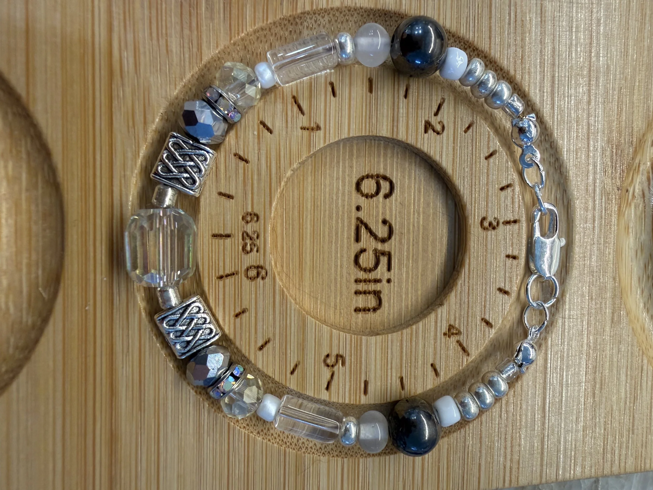 Celtic and Clear Beaded Bracelet