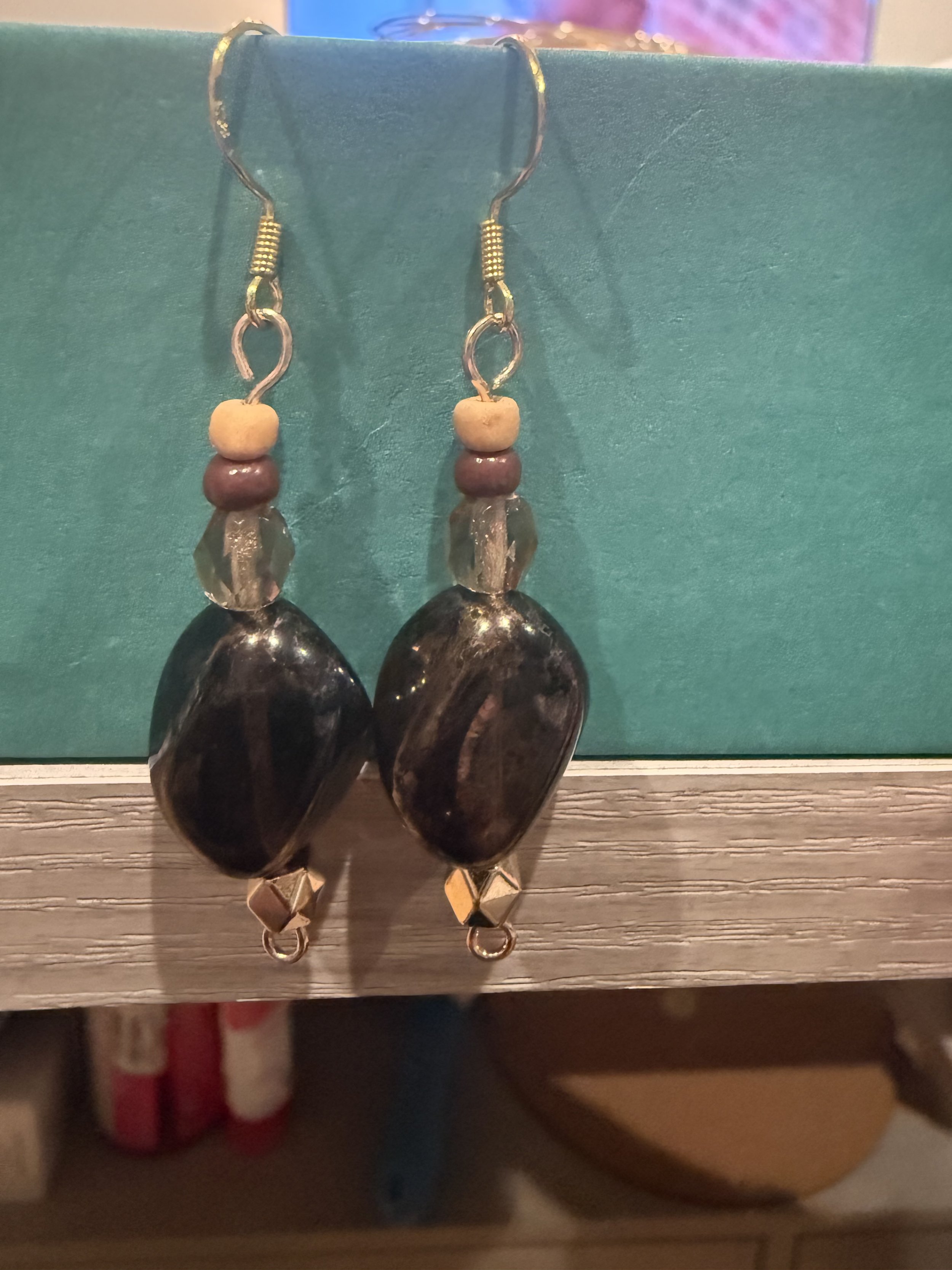 Natural Elegance Brown Glass Bead Earrings