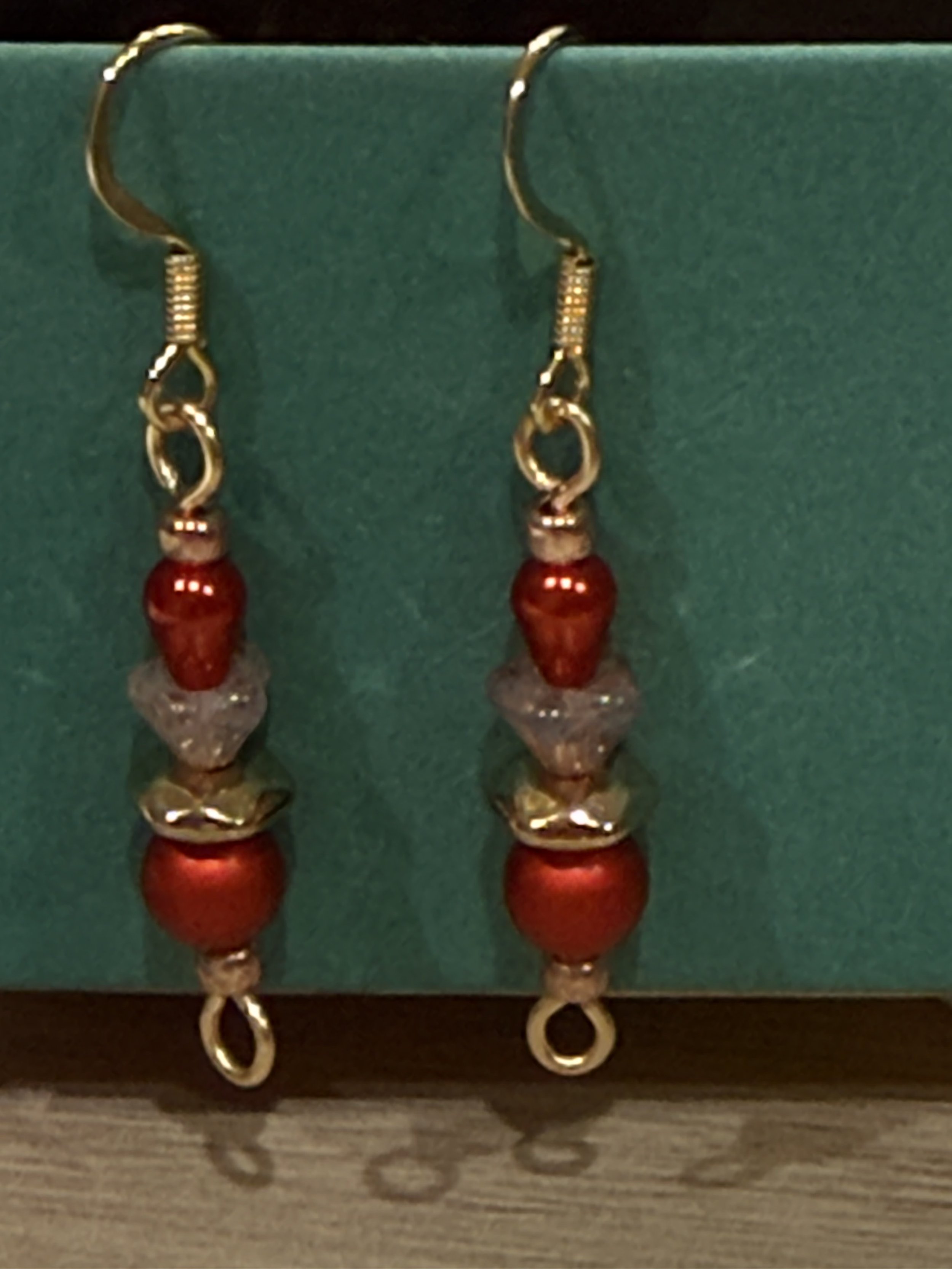 Radiant Red and Gold Drop Earrings