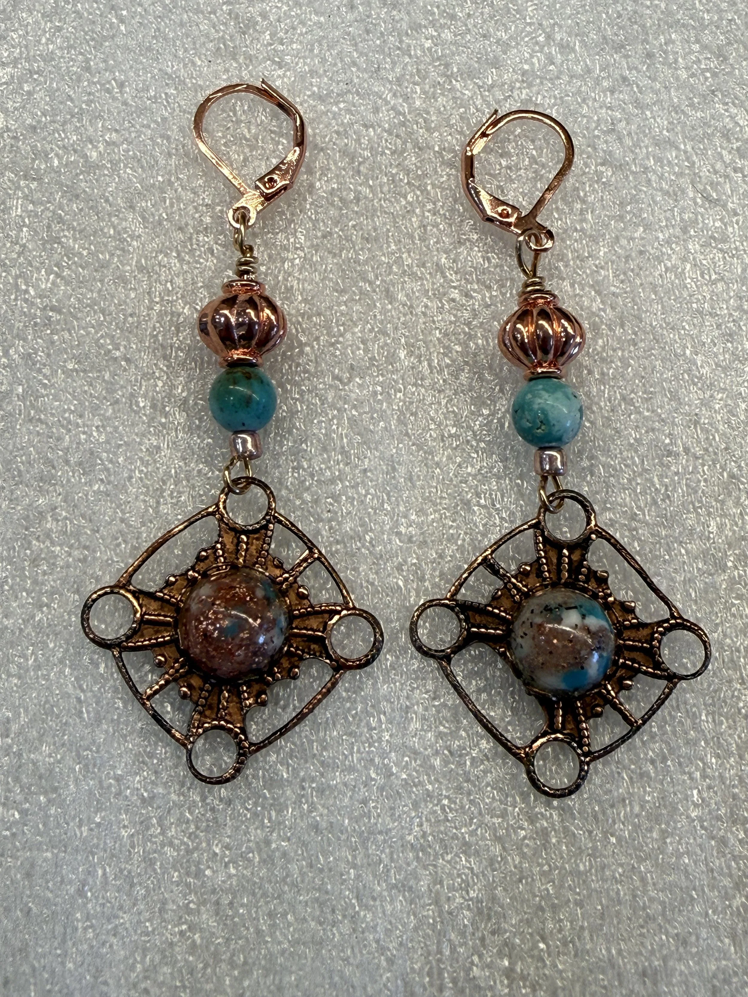 Turquoise Elegance Upcycled Earrings