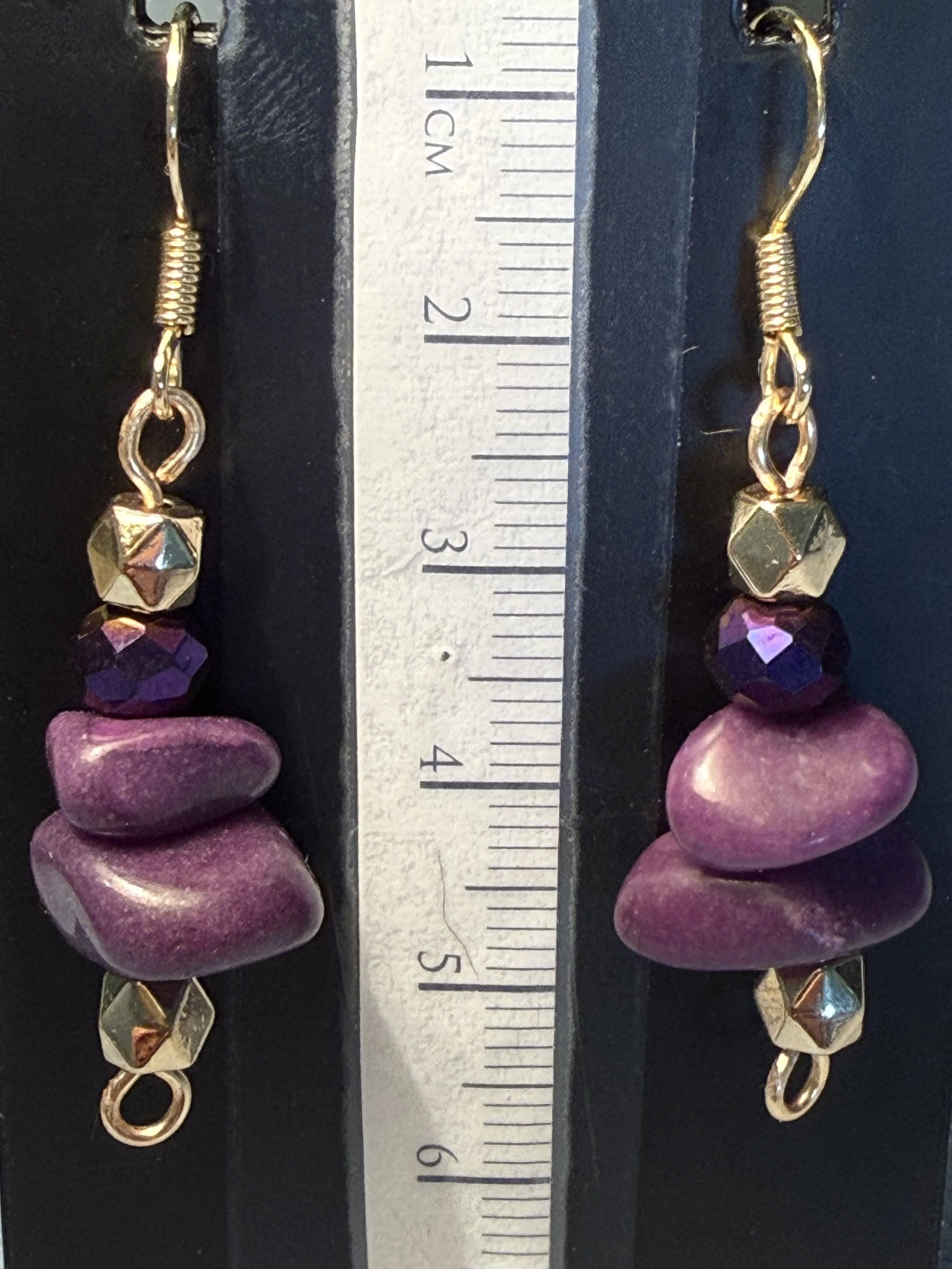 Royal Purple Luxe Gold Accent Earrings