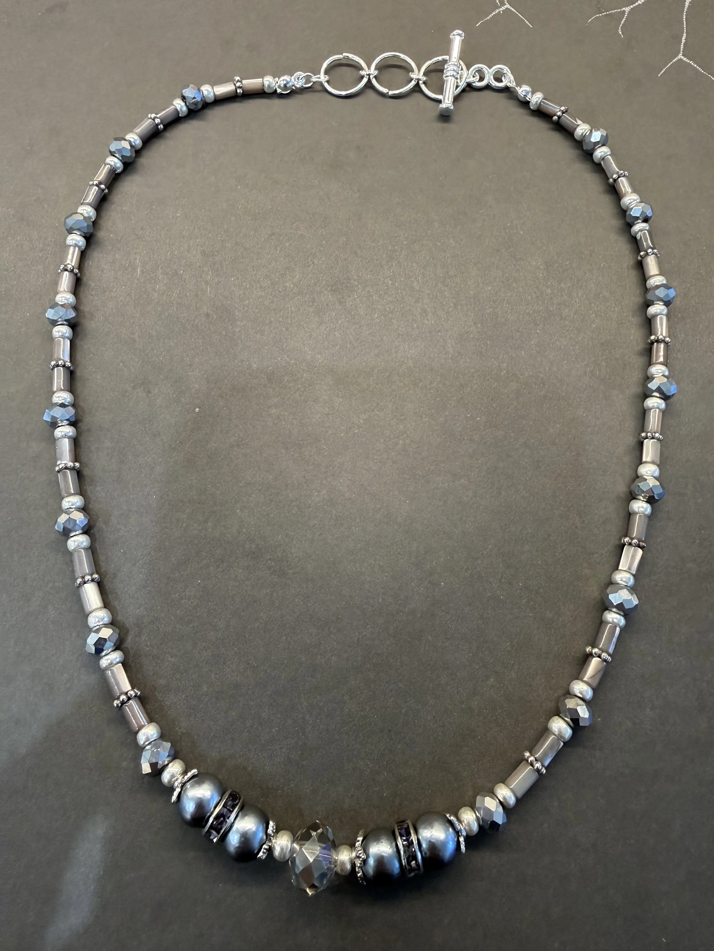 Cool Grey Elegance Necklace