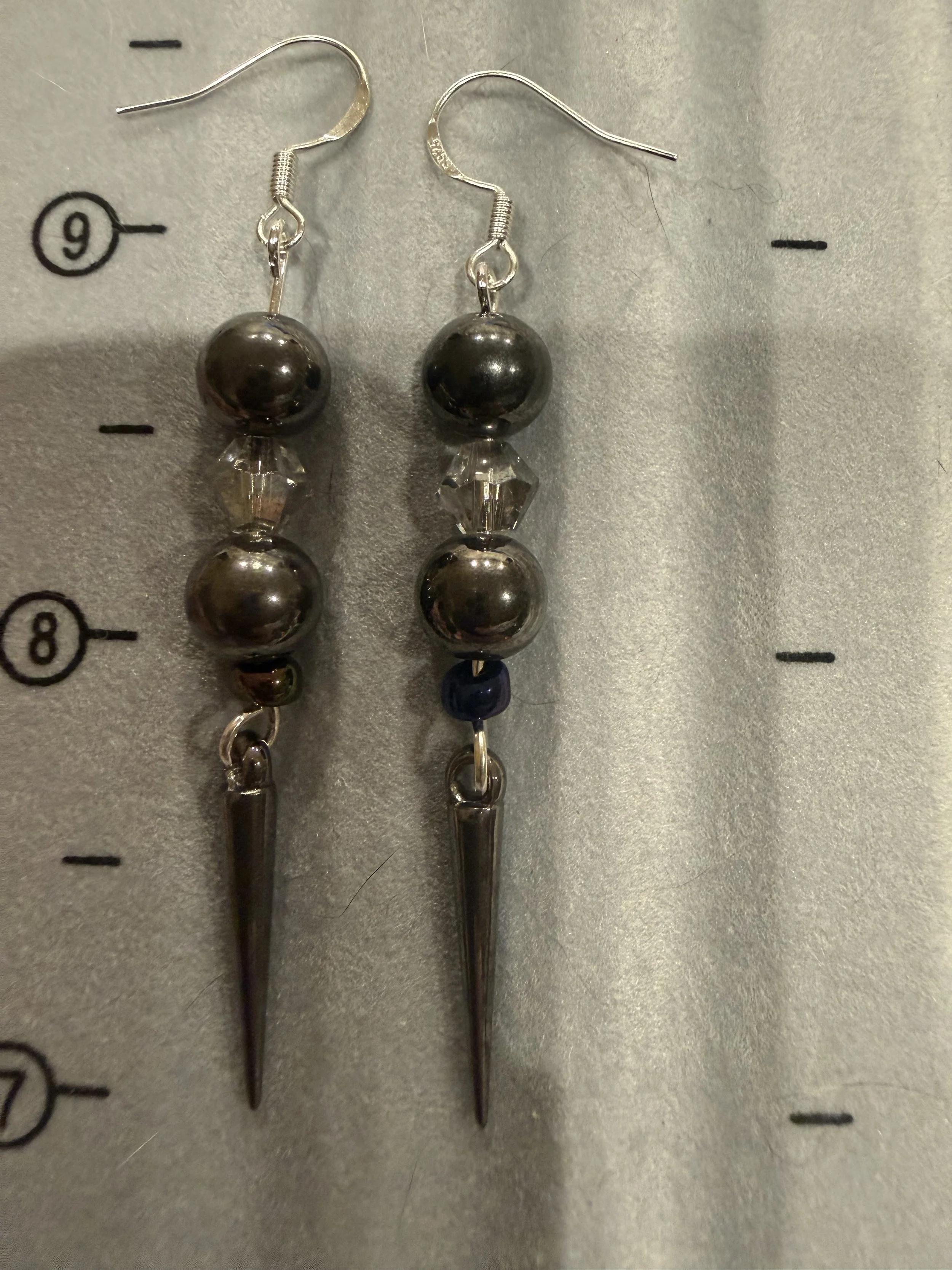 Edgy Hematite Spike Earrings