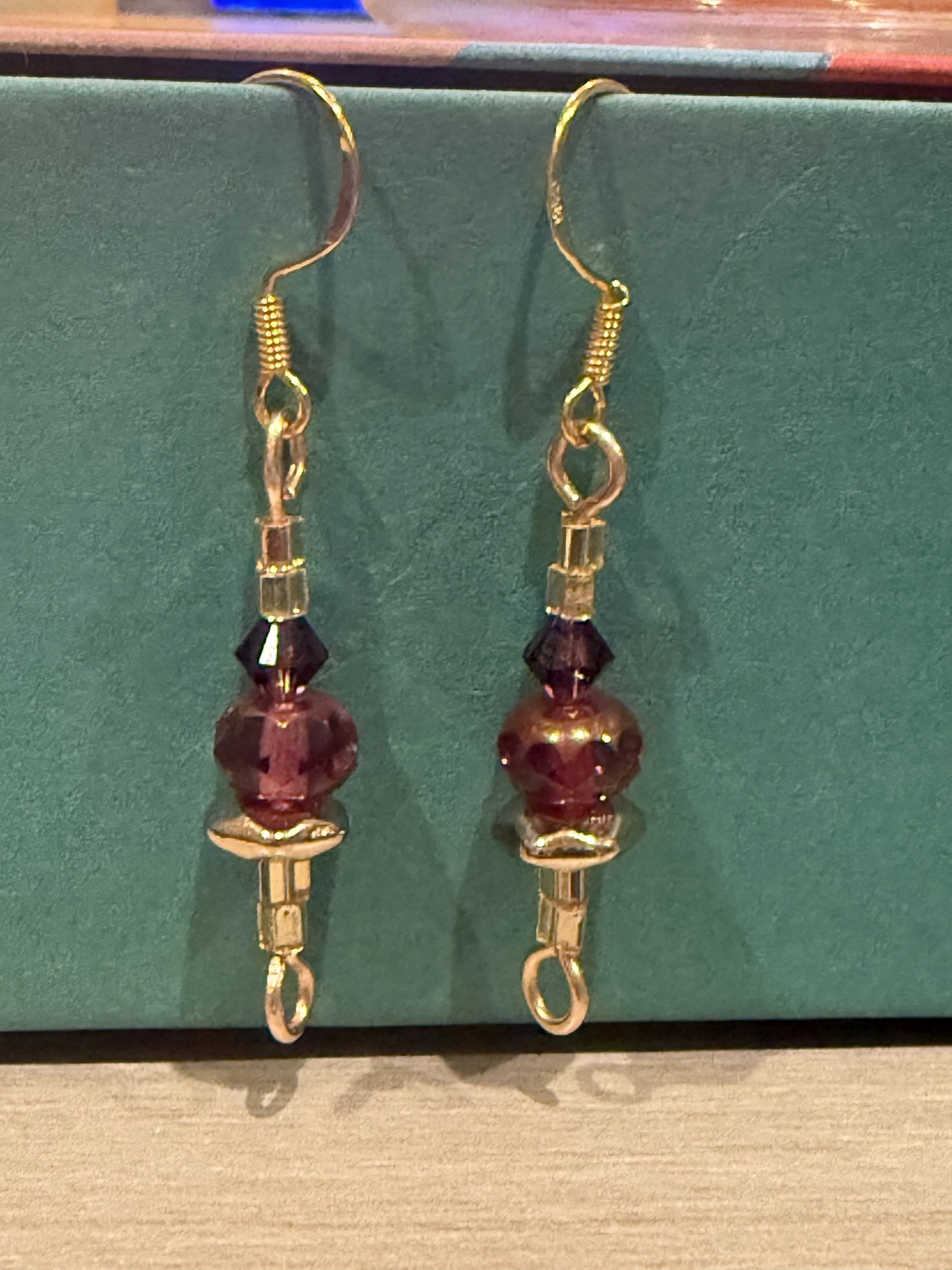 Chic Minimalist Purple & Yellow Glass Earrings
