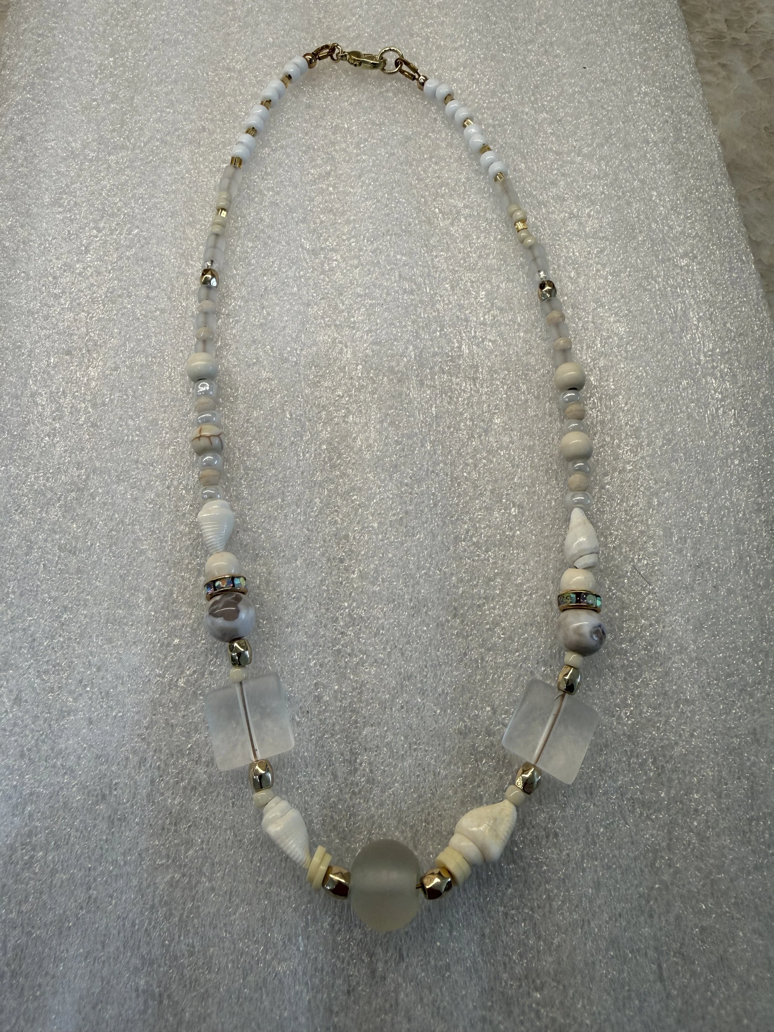 Cool White Beachy Necklace