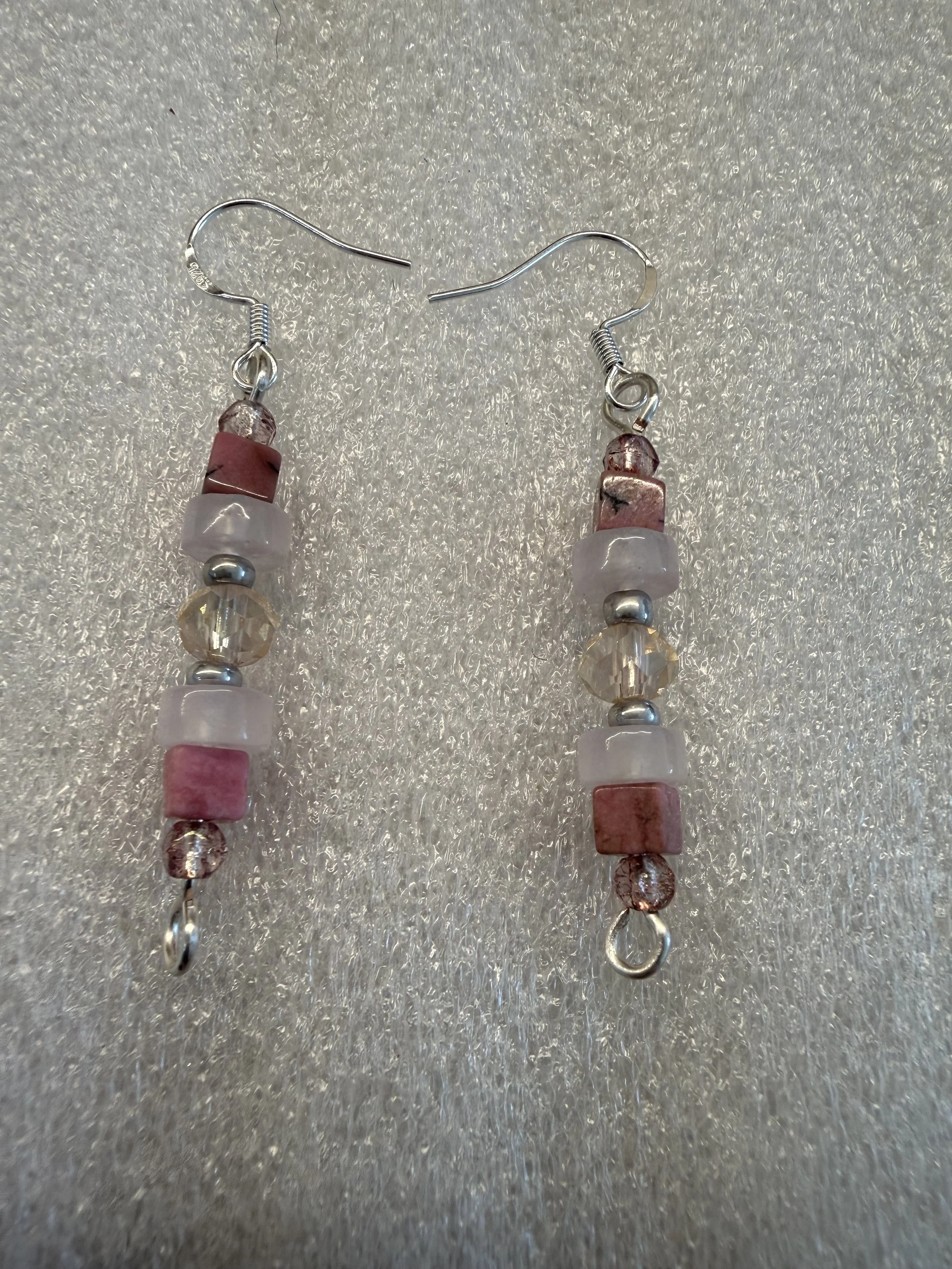 Pink Marble & Rose Quartz Serenity Earrings