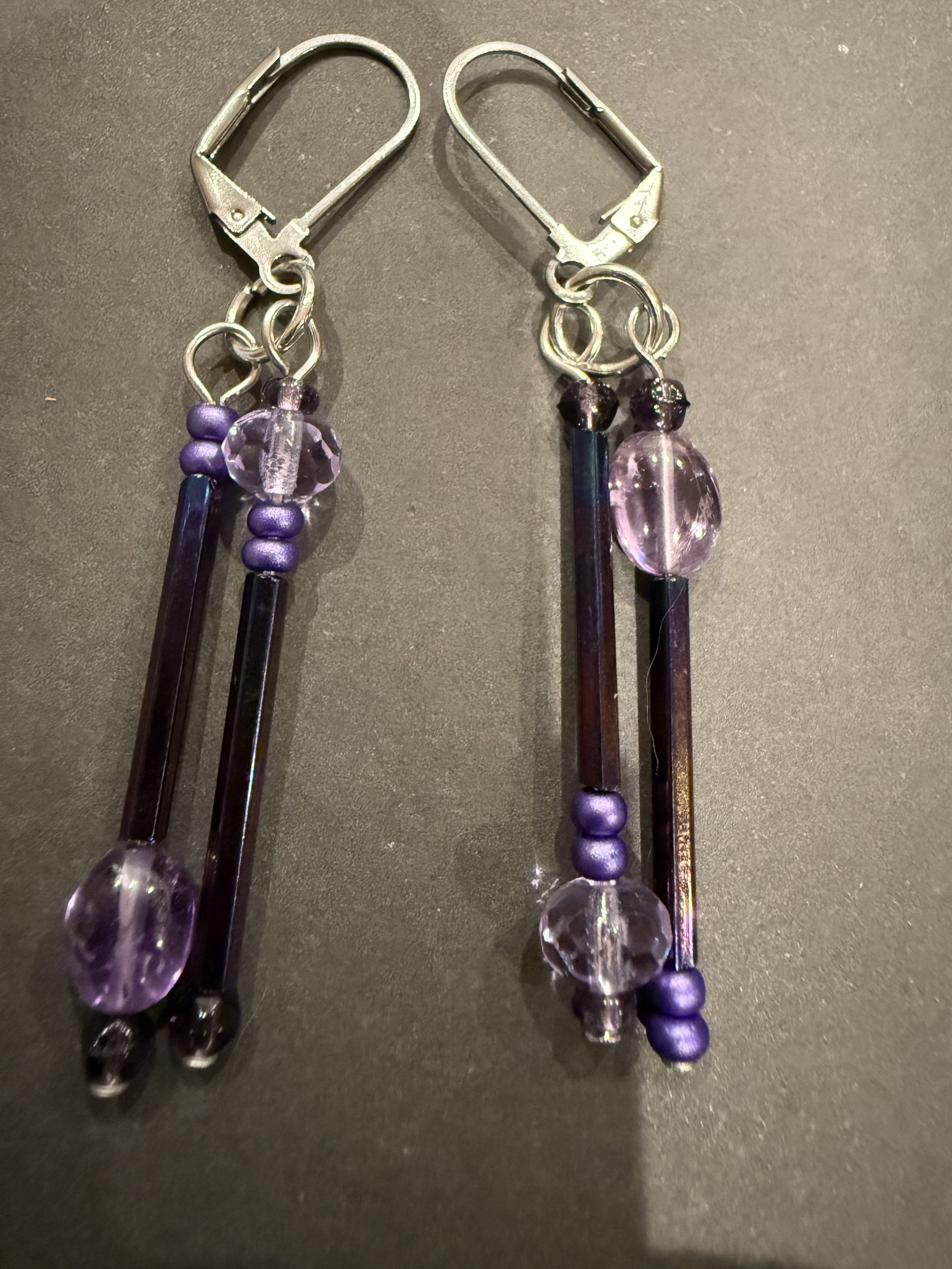 Gothic Touch Purple Earrings