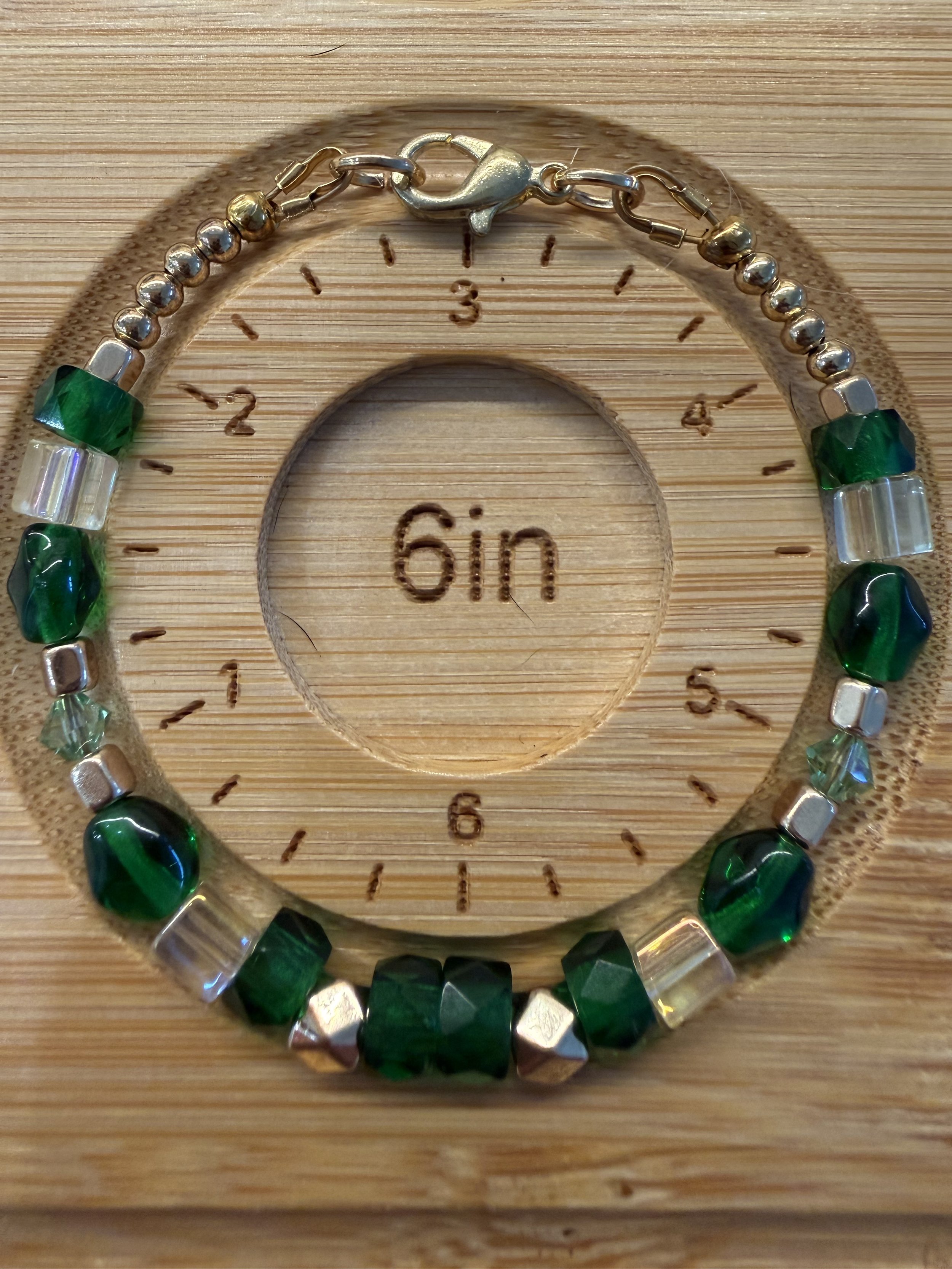 Emerald Elegance Faceted Bracelet