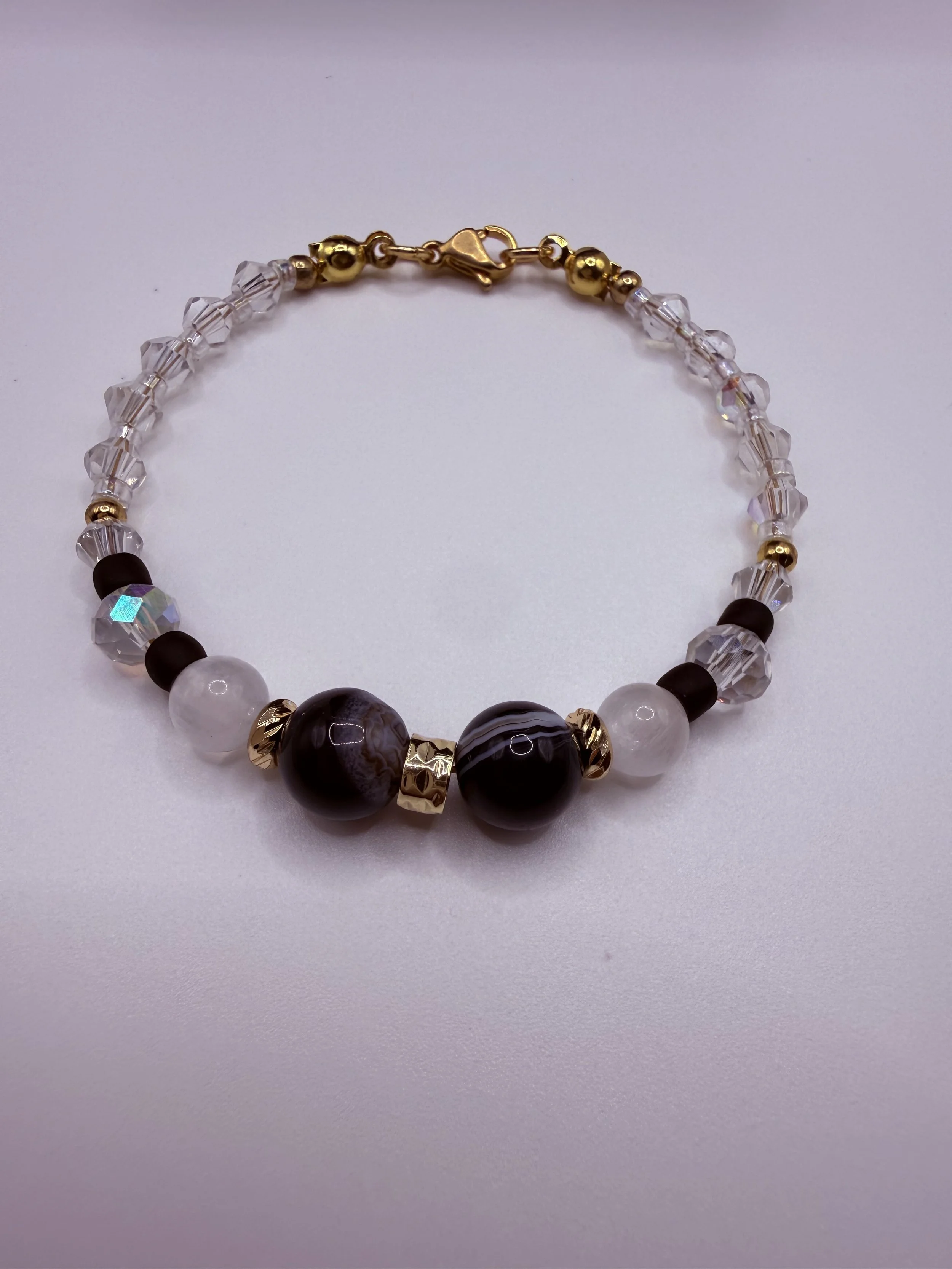 Black Agate & Selenite Elegance Bracelet