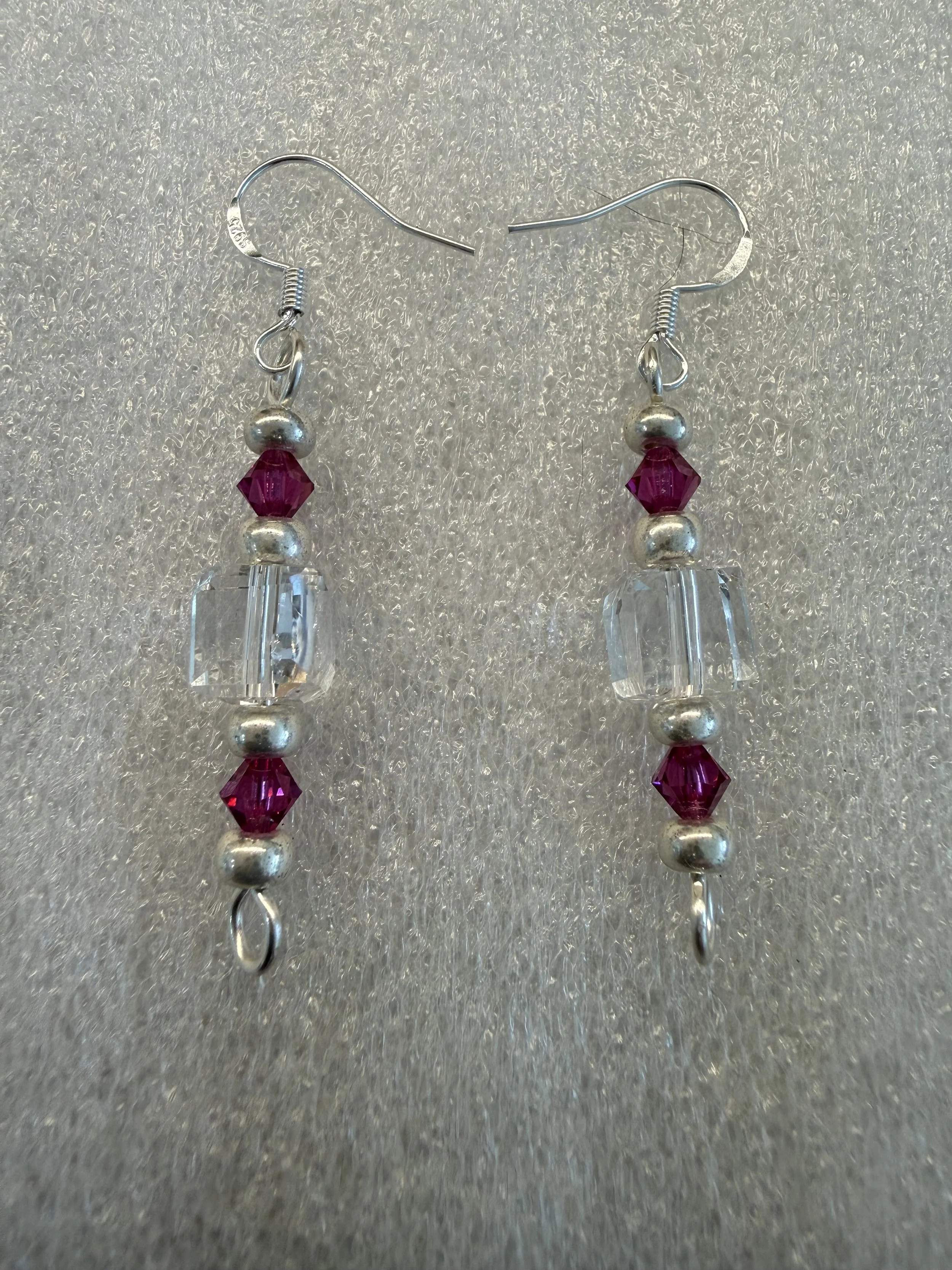 Fuschia Elegance Crystal Earrings