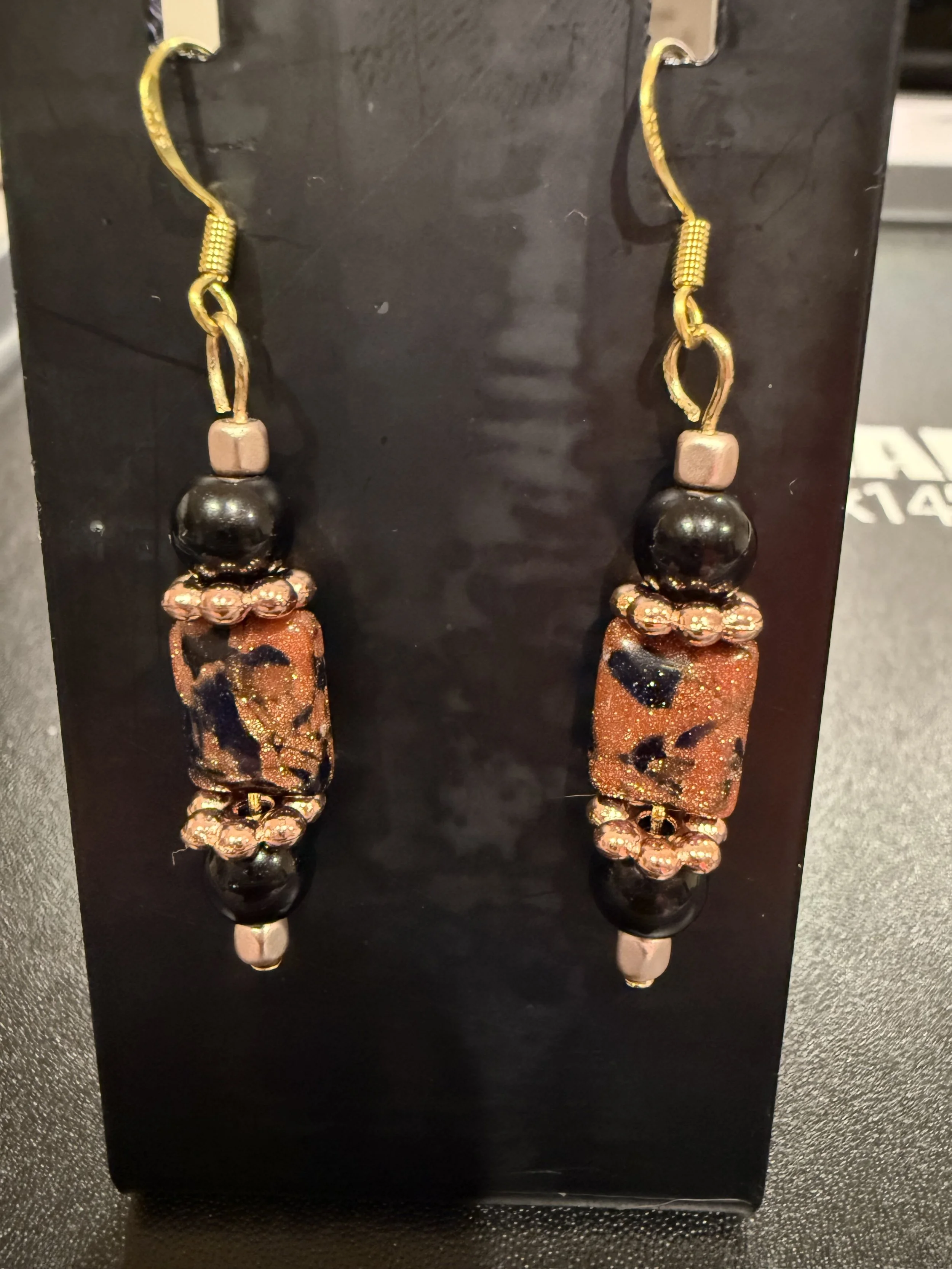 Radiance Sunstone & Onyx Earrings