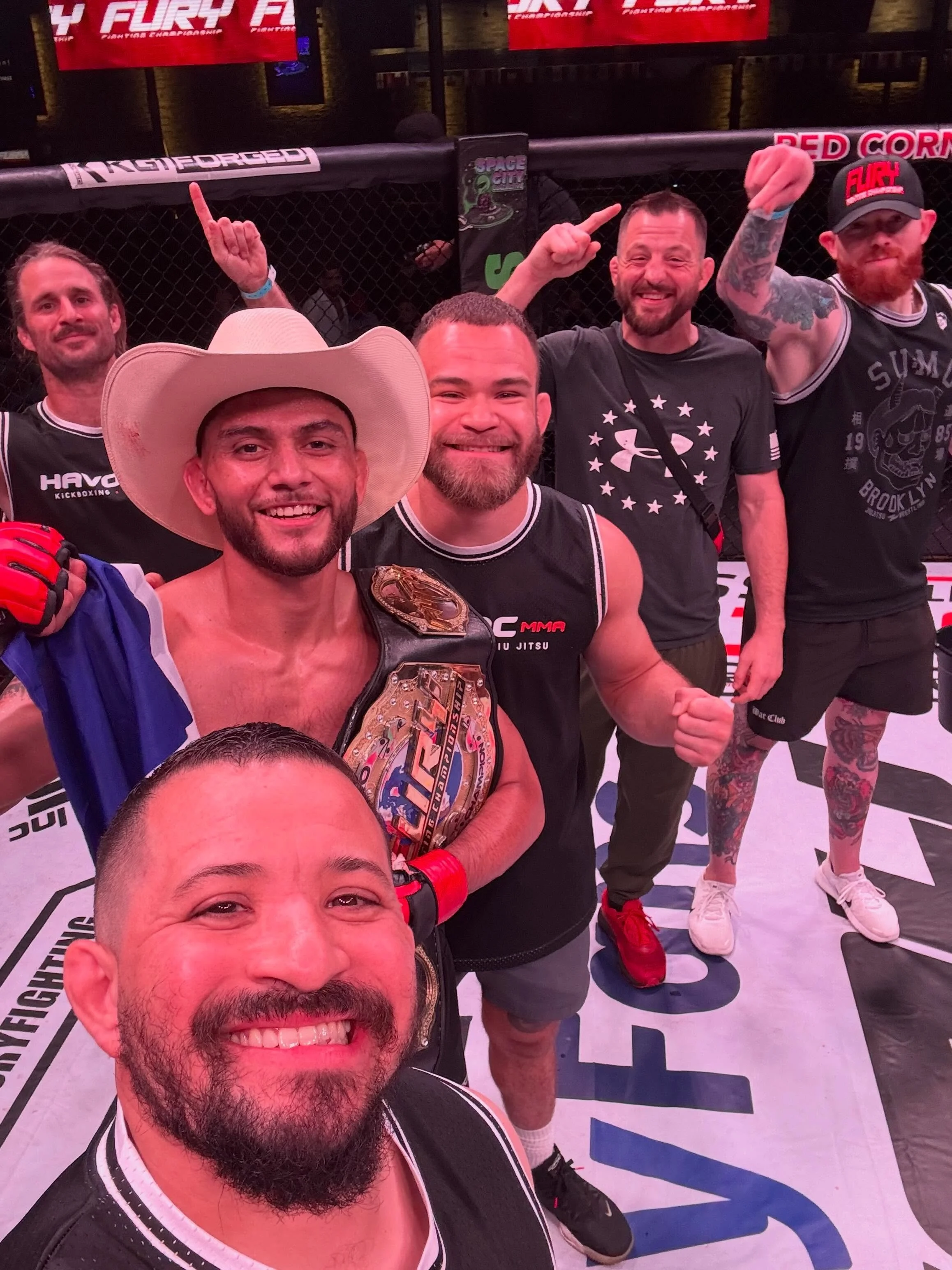 Dirty South scraps this weekend in H-Town!

@chief.carloscalderon.145 brought home the @furyfighting Featherweight Championship with a 4th-round finish in the championship rounds. 

@raddman8.0.1 was in a straight barn burner before the fight was sto