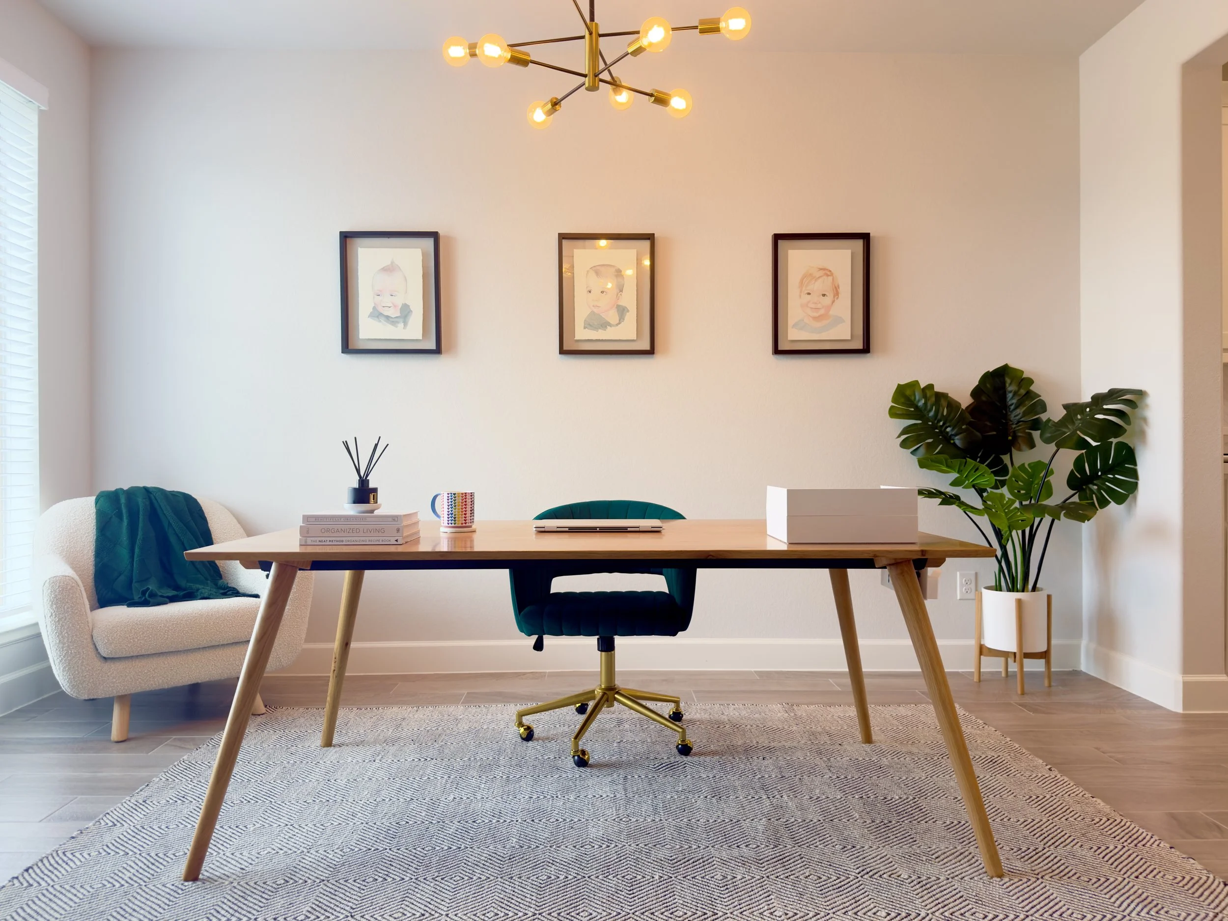 Minimalist modern tidy organized home office