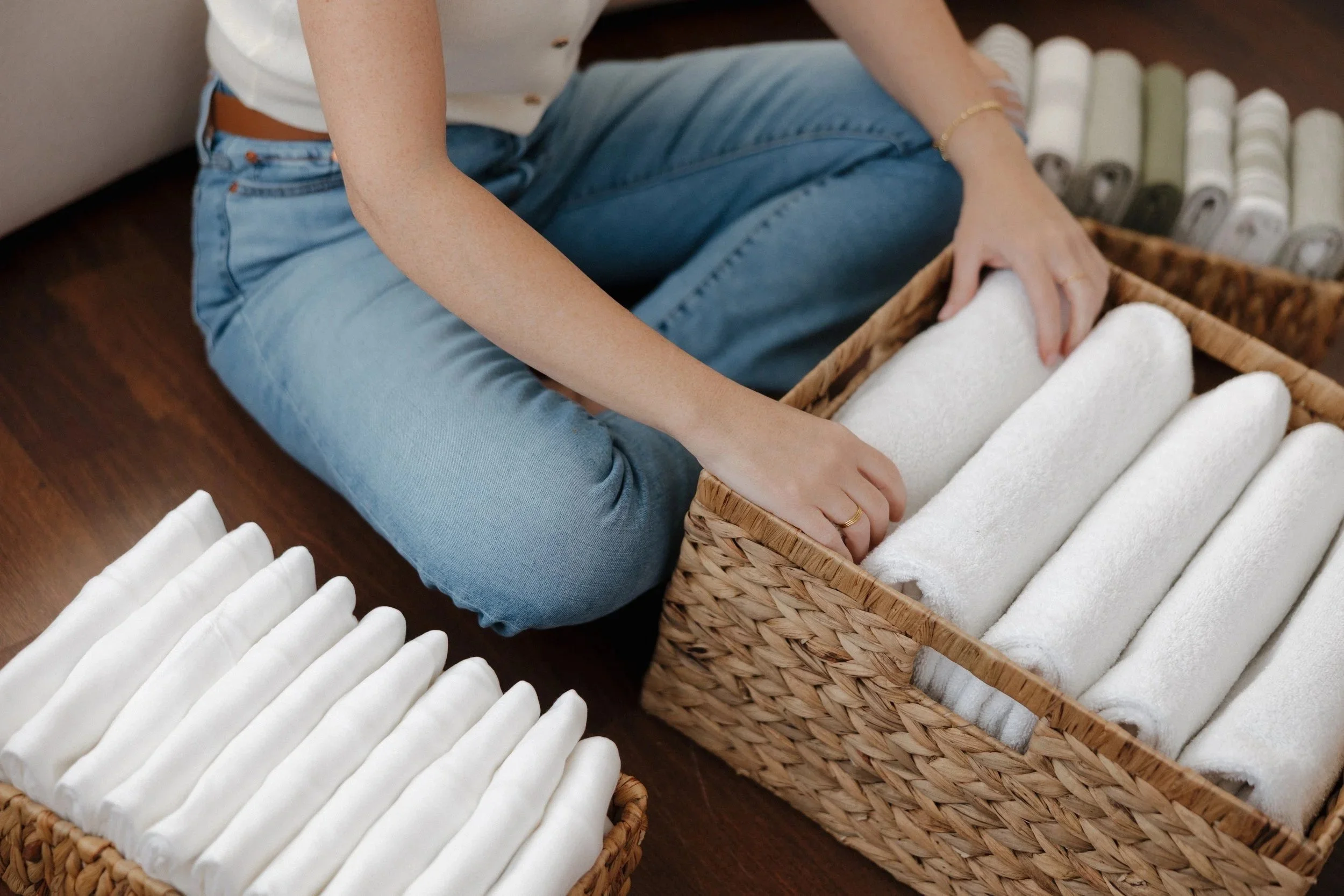 Kat Davis folding towels