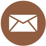 Envelope icon on brown background