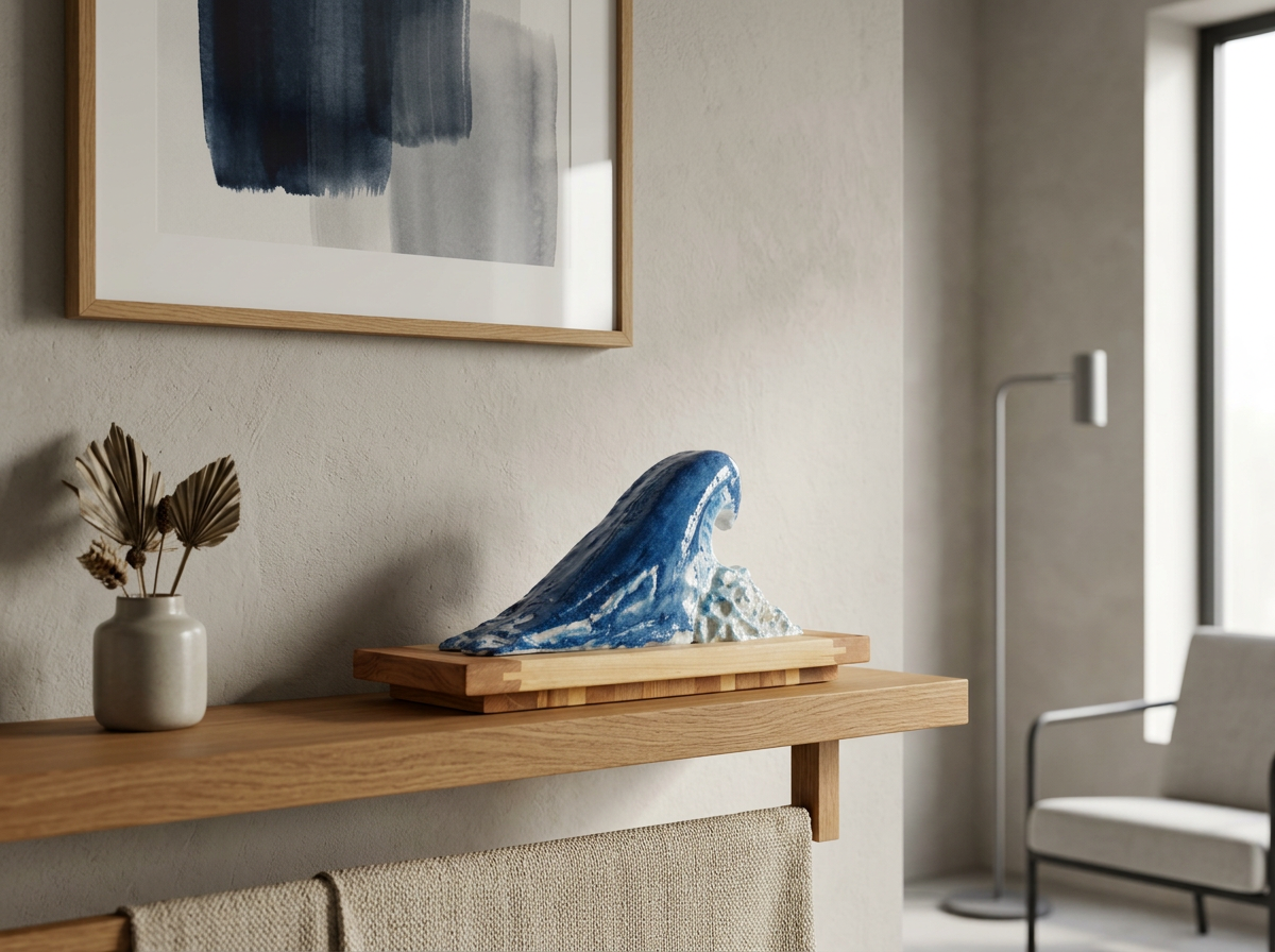 Wave Sculpture Floating Shelf