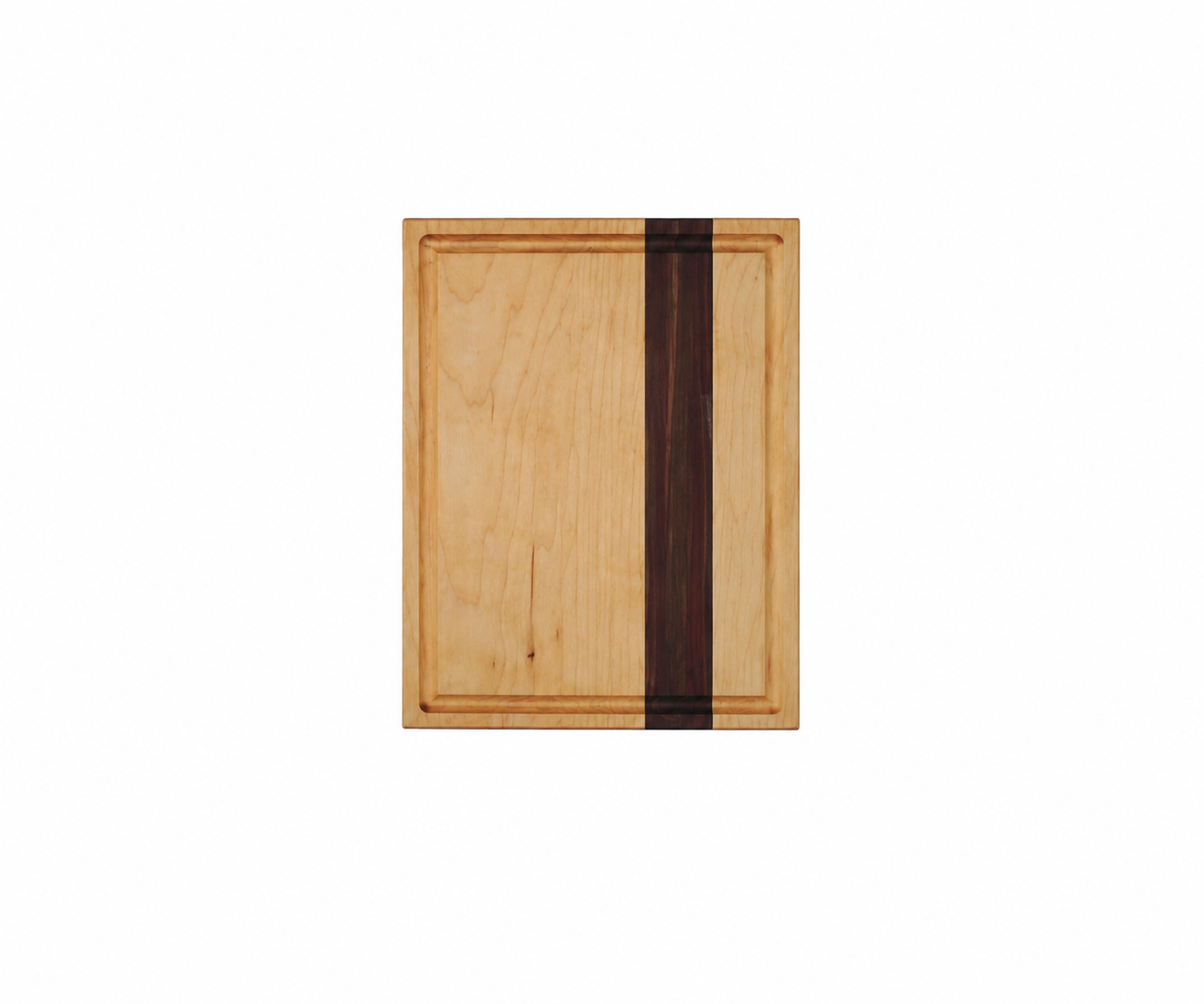 Maple & Walnut Cutting Board with Purpleheart & Mixed Accent Stripes