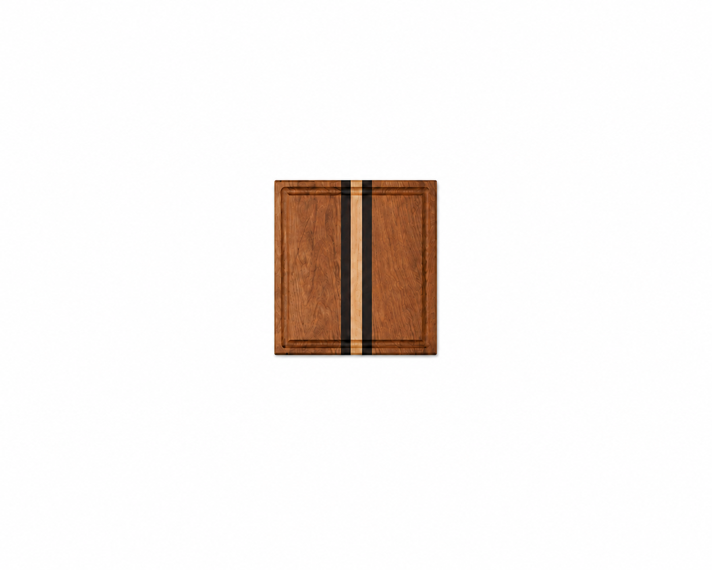 Cherry & Maple Stripe Cutting Board with Walnut Accents