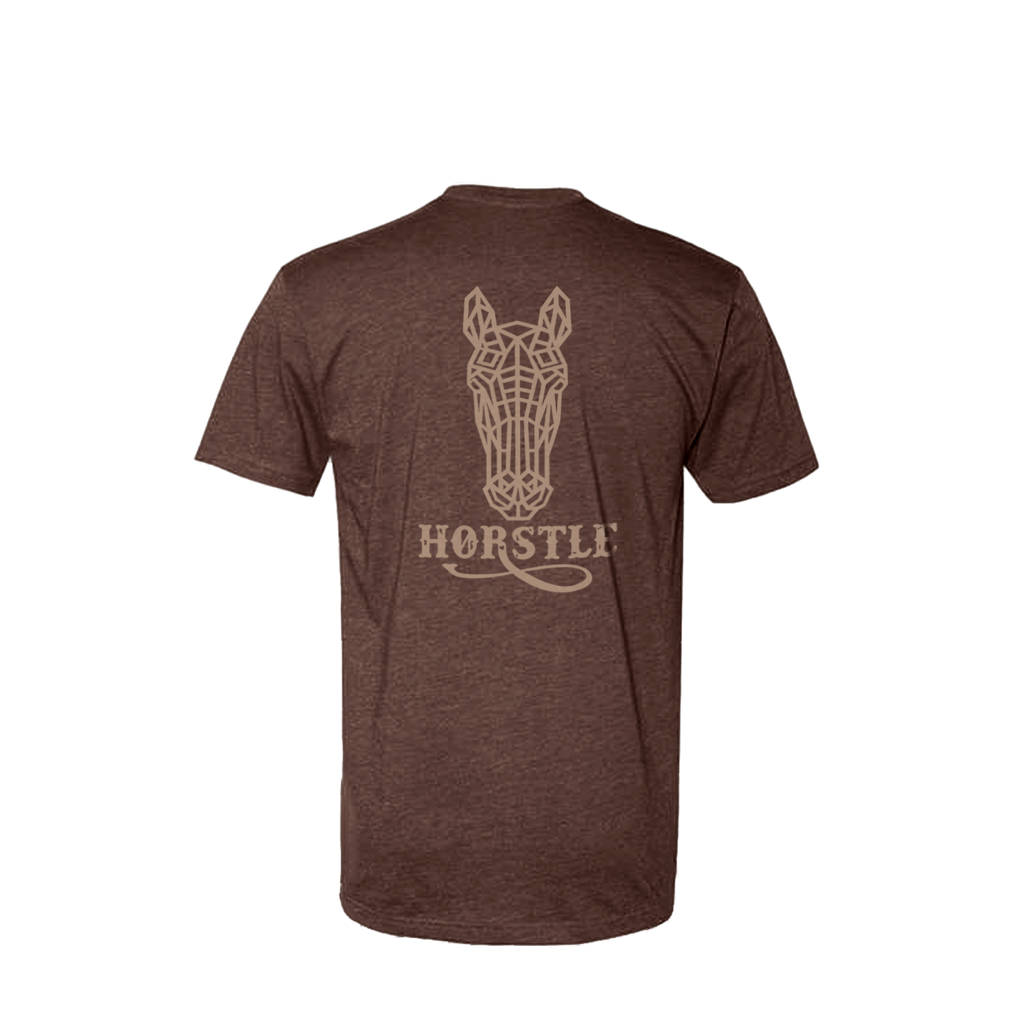 T-Shirt brun chiné - Logo Beige