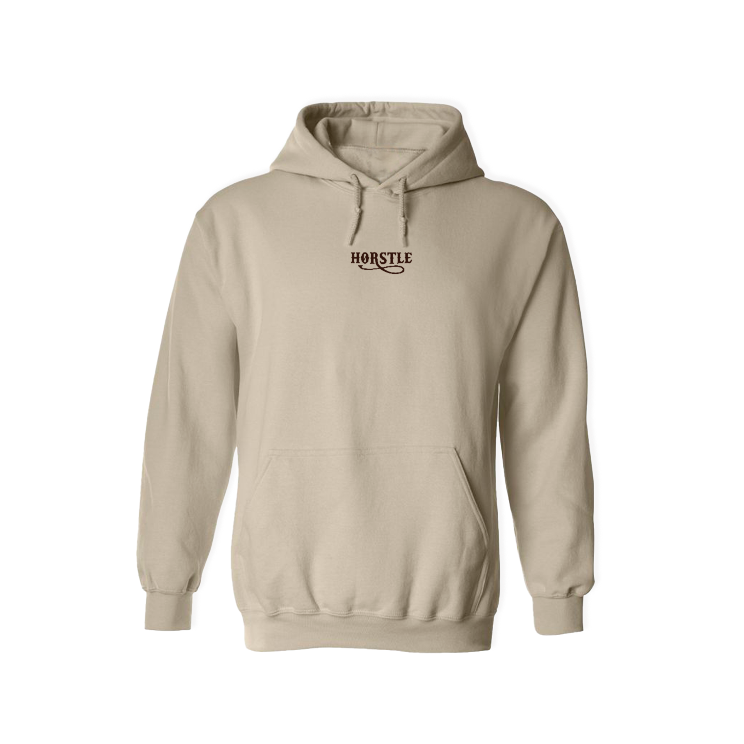 Hoodie beige chaud avec logo minimal Horstle sur la poitrine