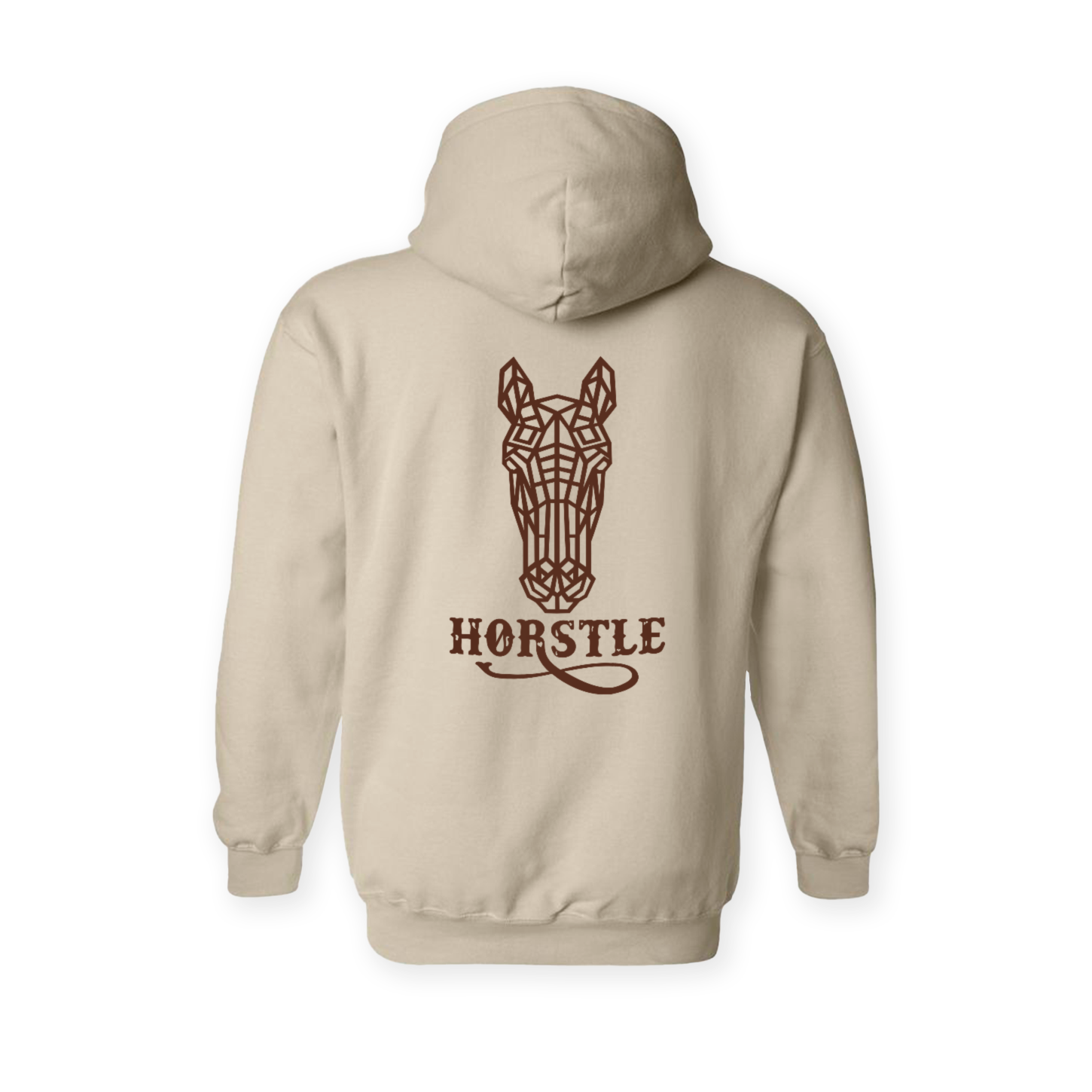 Hoodie Beige - Logo Brun