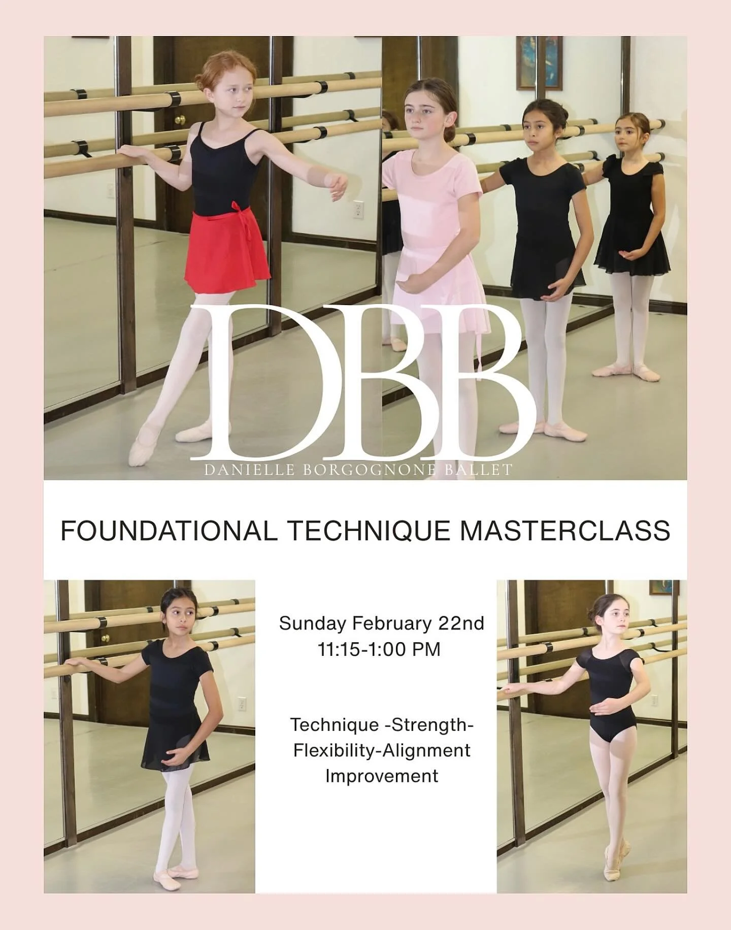 One spot left for our first masterclass on February 22nd! Register your dancer to join DBB for a class focusing on technique and foundational skills.

Ages 8-12. 

Register through the link in bio. We can&rsquo;t wait to move with your dancer! 🩰