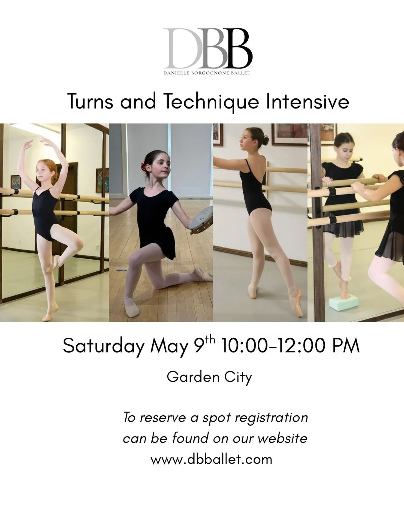 New Intensive! ⭐️

This intensive will focus on turns, helping dancers master balance, alignment, and efficiency. The class is designed to build strength and support in every turn while reinforcing technique that prepares dancers for turning work at 