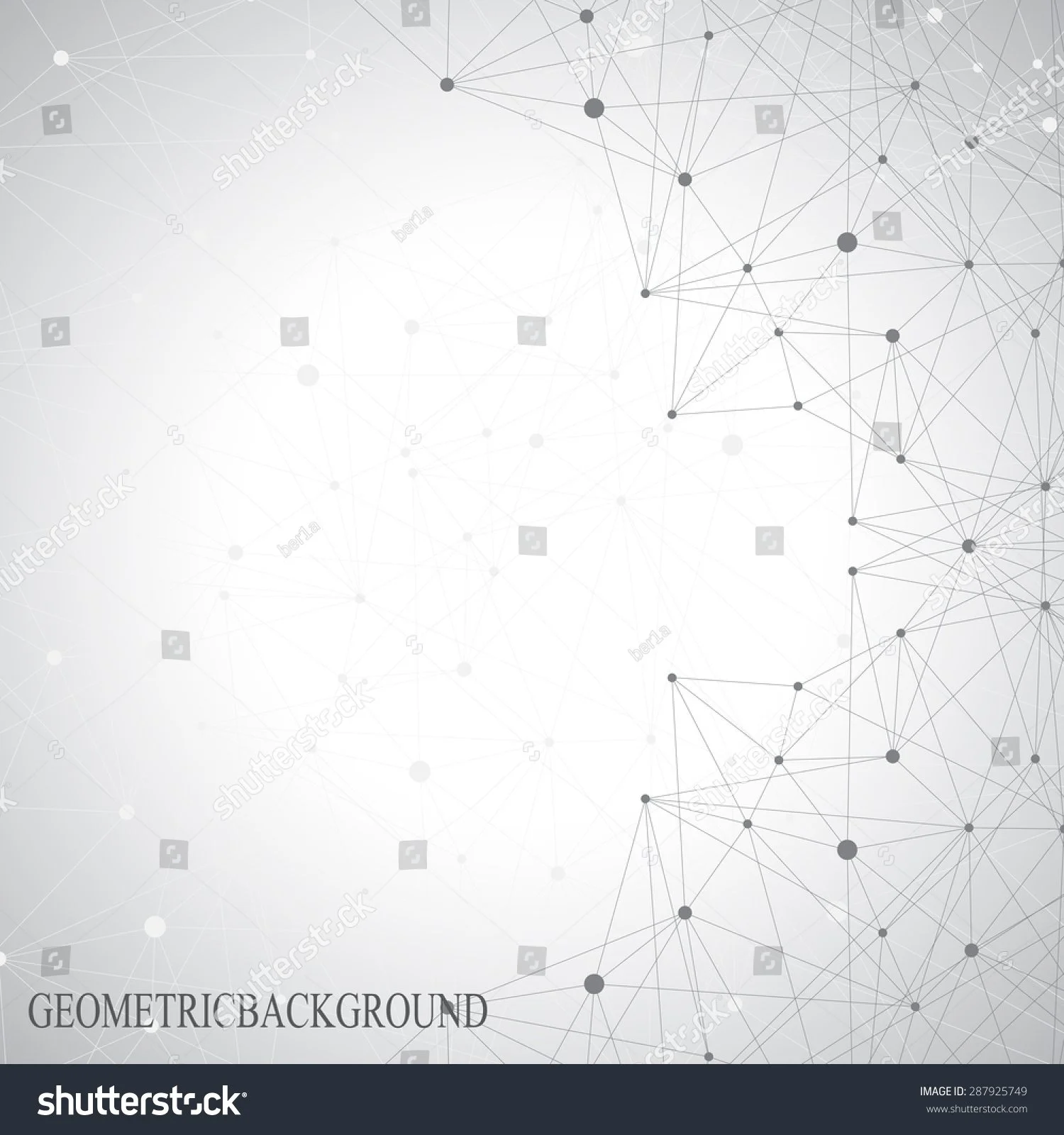 Gray geometric background with connected dots and lines forming an abstract network pattern.