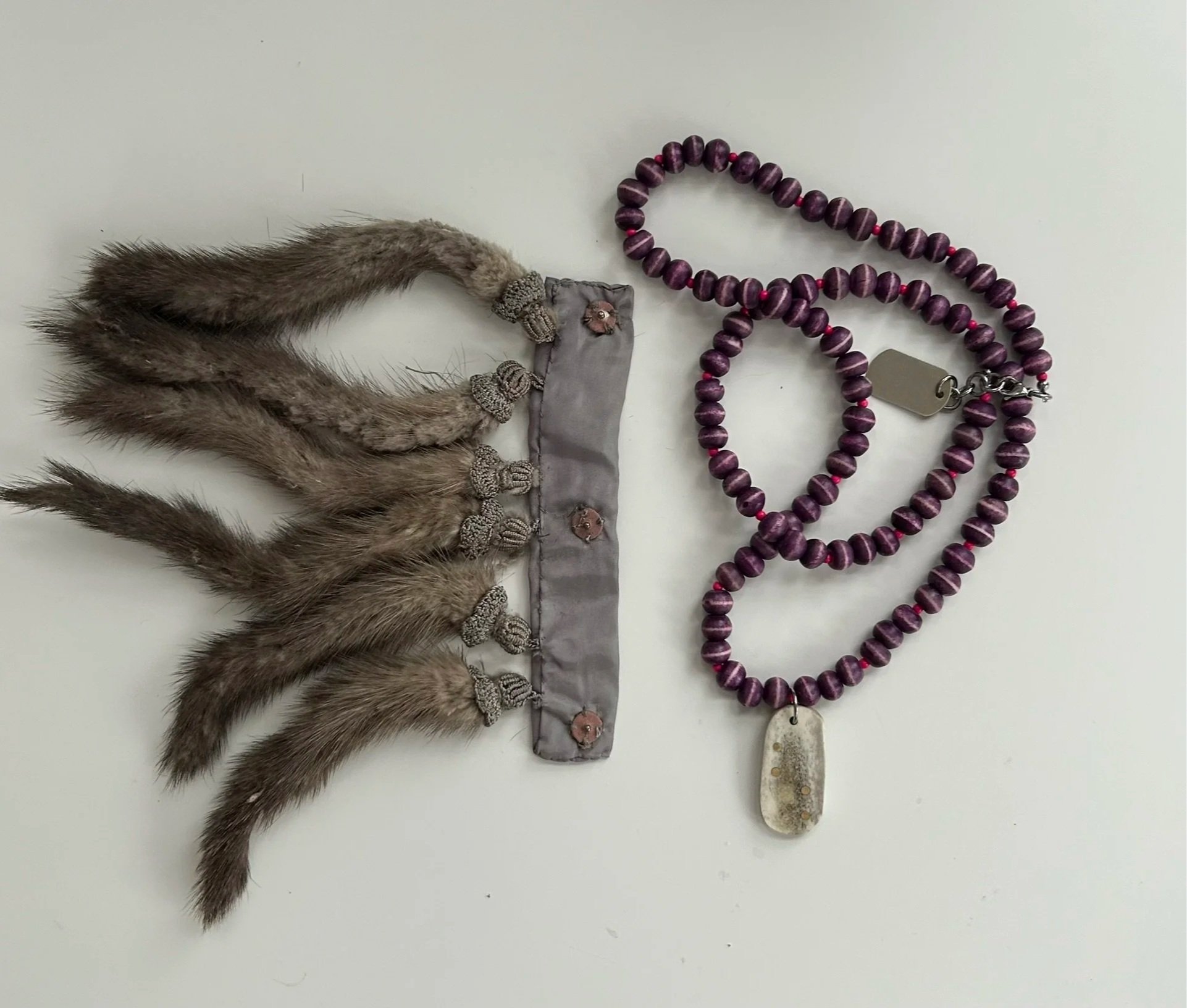 Purple bone & bead
