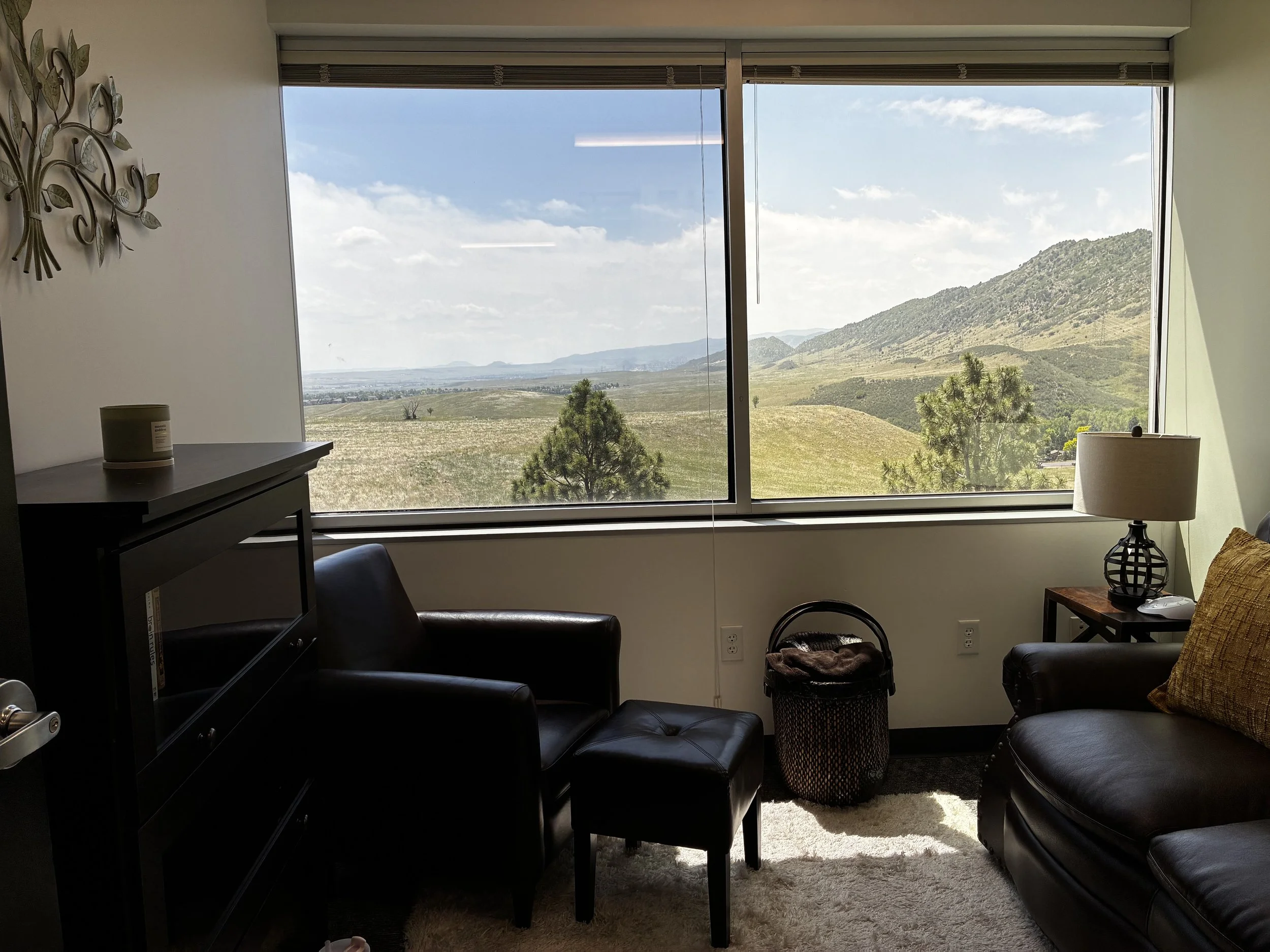 This comfortable therapy office provides a safe, confidential setting where individuals and couples can explore challenges, strengthen relationships, and work toward lasting change. 