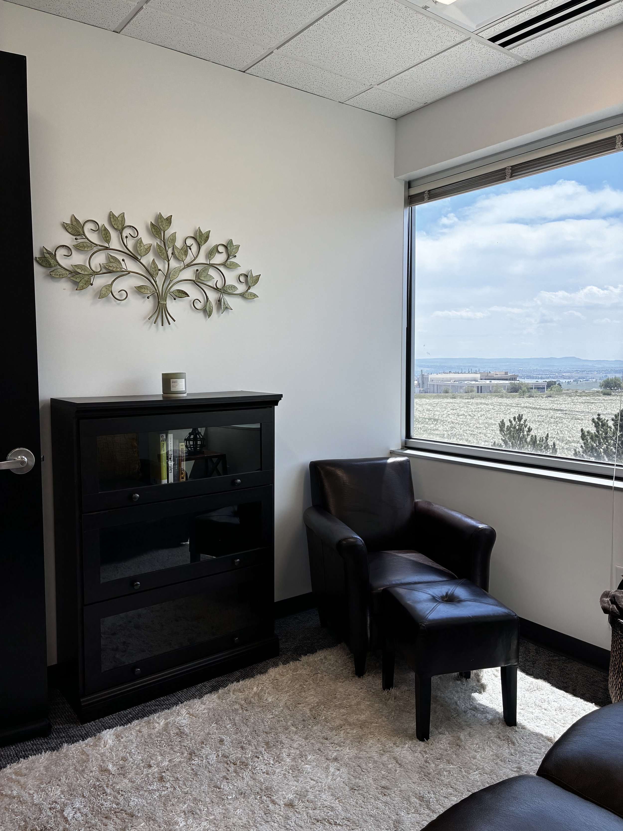 This welcoming counseling office combines warmth, comfort, and privacy to create a supportive space for therapy. Ideal for both individuals and couples, the calming atmosphere and peaceful surroundings encourage reflection, growth, resilience, and me