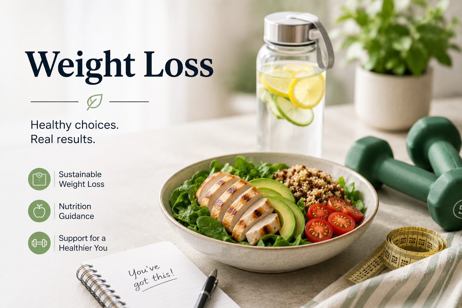 Medical Weight Loss Program at Blooming New Wellness in Chandler, Arizona featuring healthy nutrition, exercise guidance, weight management support, GLP-1 weight loss options, and personalized wellness coaching.
