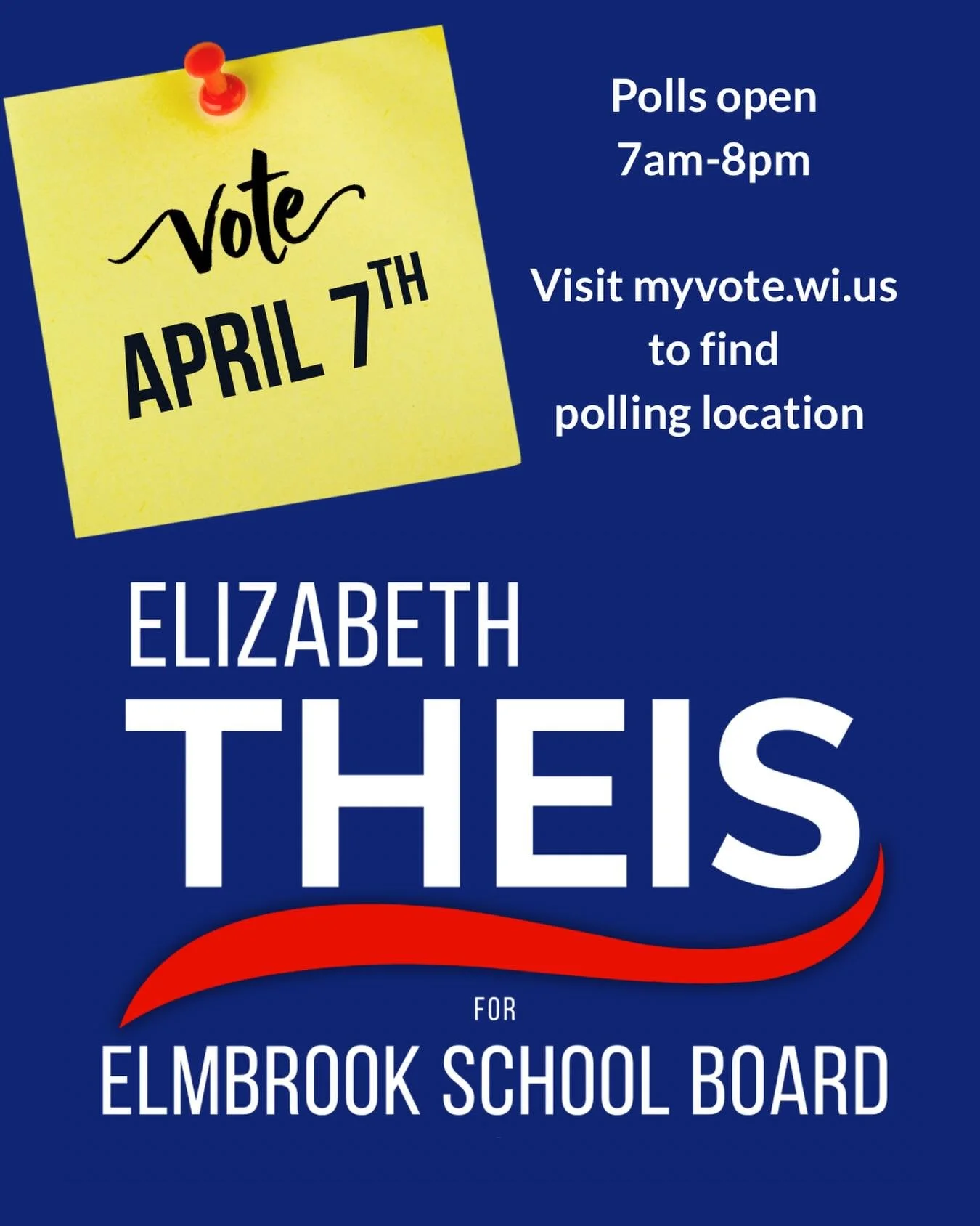 Election Day Tues, April 7, polls open 7am-8pm, visit myvote.wi.gov to find your polling location. 
These races are so close (within 100 votes) so every vote counts! Please remind your friends and neighbors.