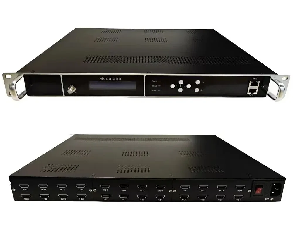 Equipo de transmisión de televisión con señal HDMI 4K.webp