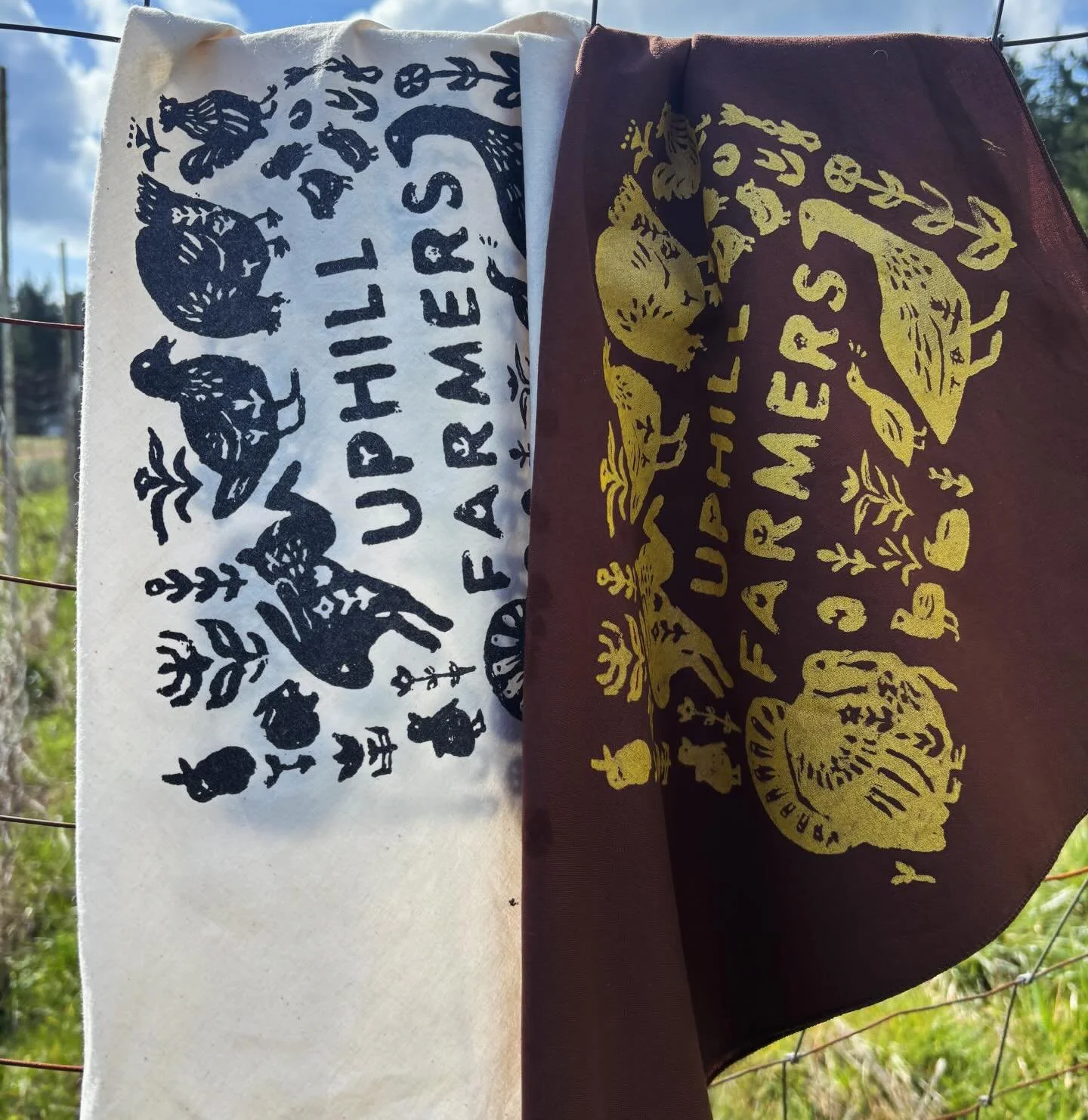 UPHILL FARMERS BANDANAS ARE HERE!
We knew the cutest logo ever done by @kimagureya_ had to go on bandanas for our first run of merch. These are 100% USA-grown cotton, individually hand screen printed by a solo artisan. Please note this means there wi