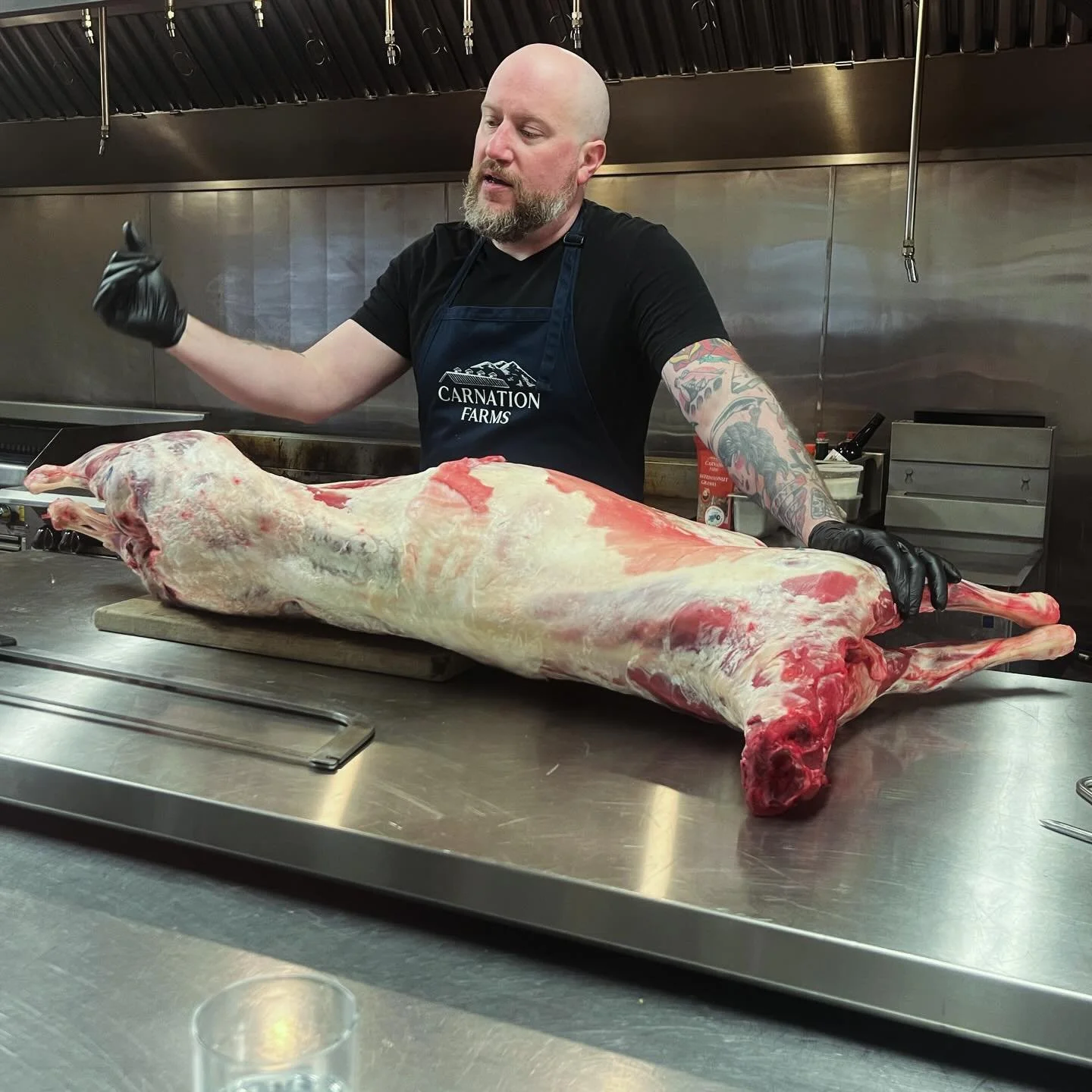 So grateful to have attended @carnationfarms lamb butchering course with @cossthebutcher thanks to the scholarship program from @goodmeatproject yesterday! It&rsquo;s so wonderful to get to learn about an animal&rsquo;s life and how they were cared f