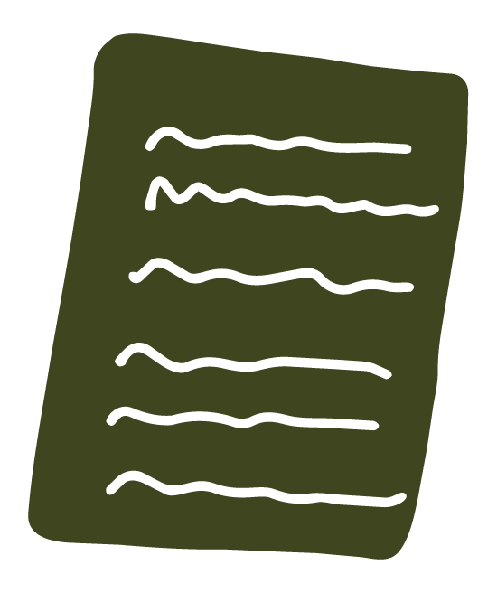 Illustration of a piece of paper with writing on it